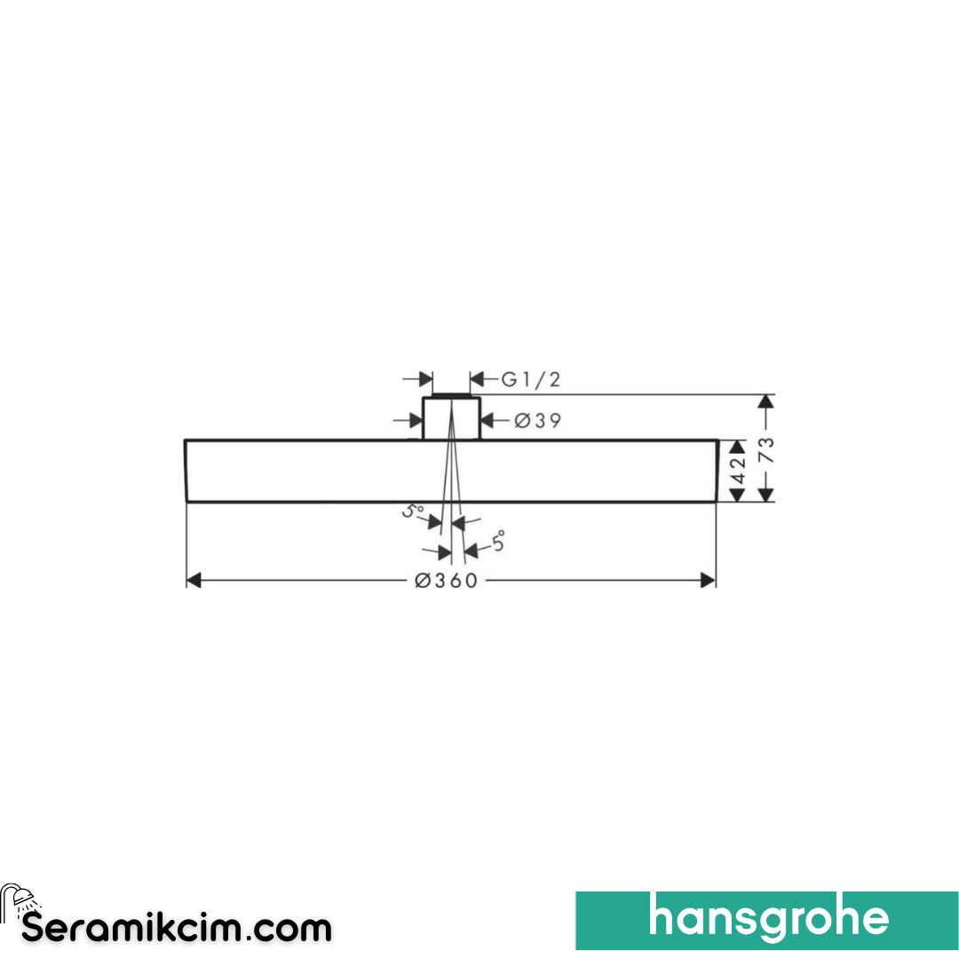 Hansgrohe Rainfinity 36cm Tepe Duşu Mat Siyah Krom 26231340