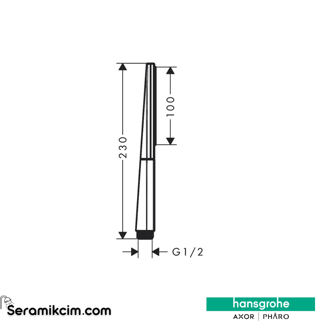Hansgrohe Rainfinity Baton El Duşu100 1 Fonksiyonlu Mat Bronz 26866140