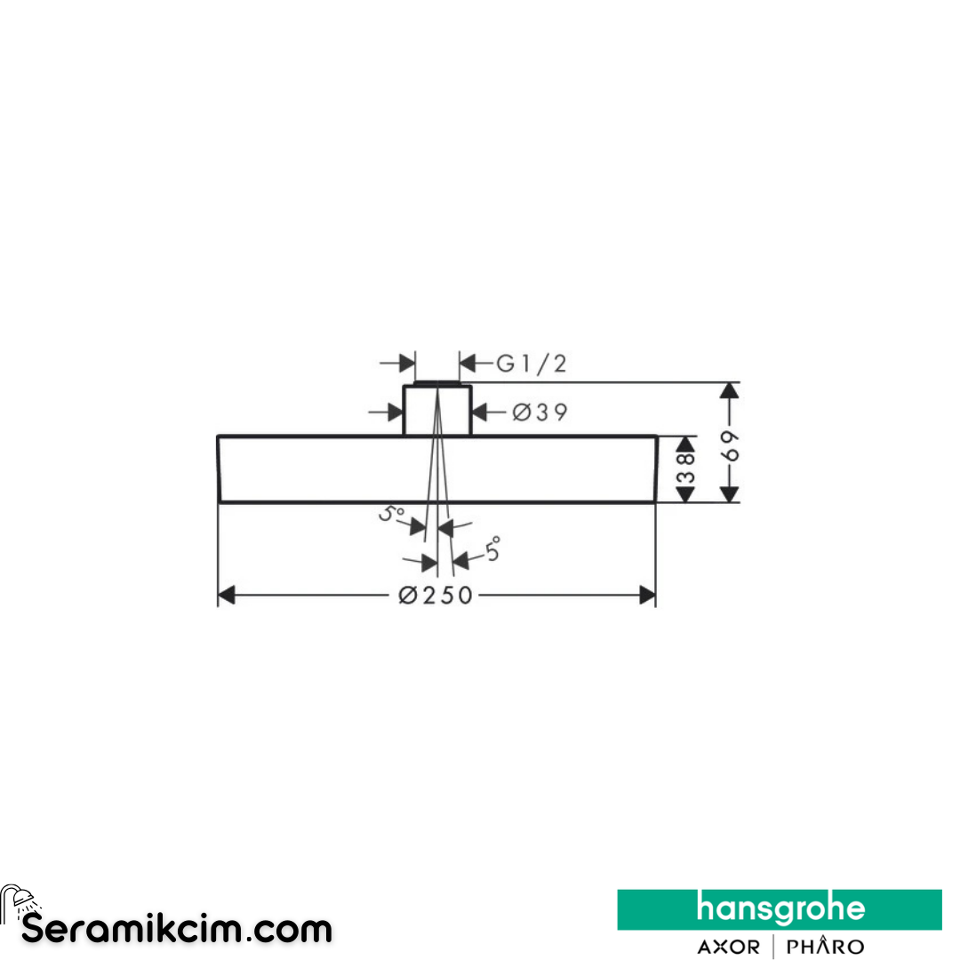 Hansgrohe Rainfinity Tepe Duşu 250 1 Fonksiyonlu Mat Bronz 26228140