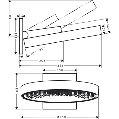 Hansgrohe Rainfinity Tepe Duşu 360 1 Fonksiyonlu 26230000