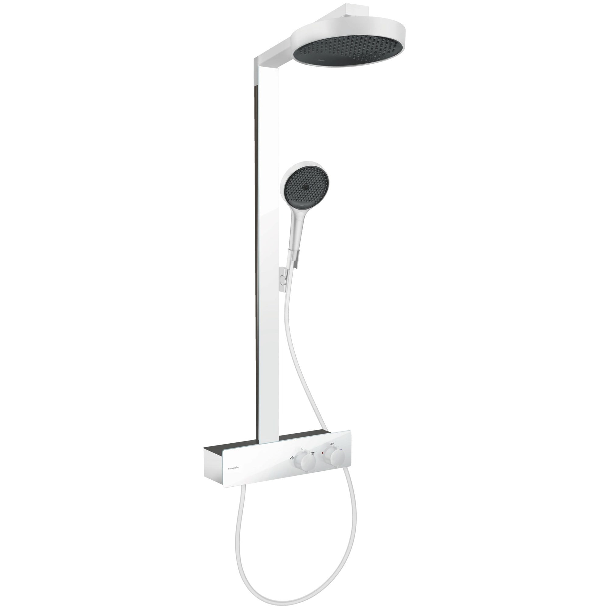 Hansgrohe Rainfinity Termostatik Duş Sistemi 25 cm 1 Fonksiyonlu EcoSmart ShowerTablet 350 Mat Beyaz 28742700