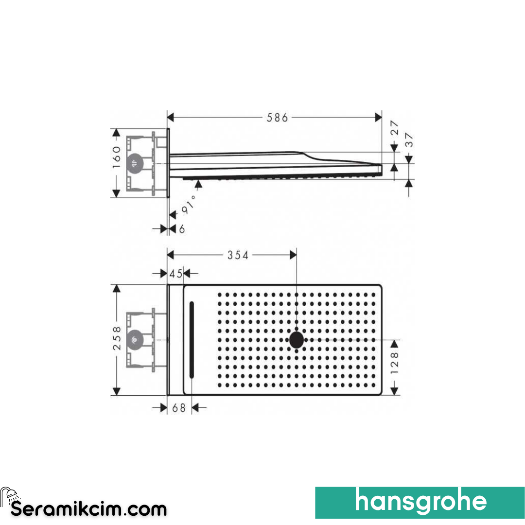 Hansgrohe Rainmaker Select 580 3Jet Duvardan Tepe Duşu 24001400