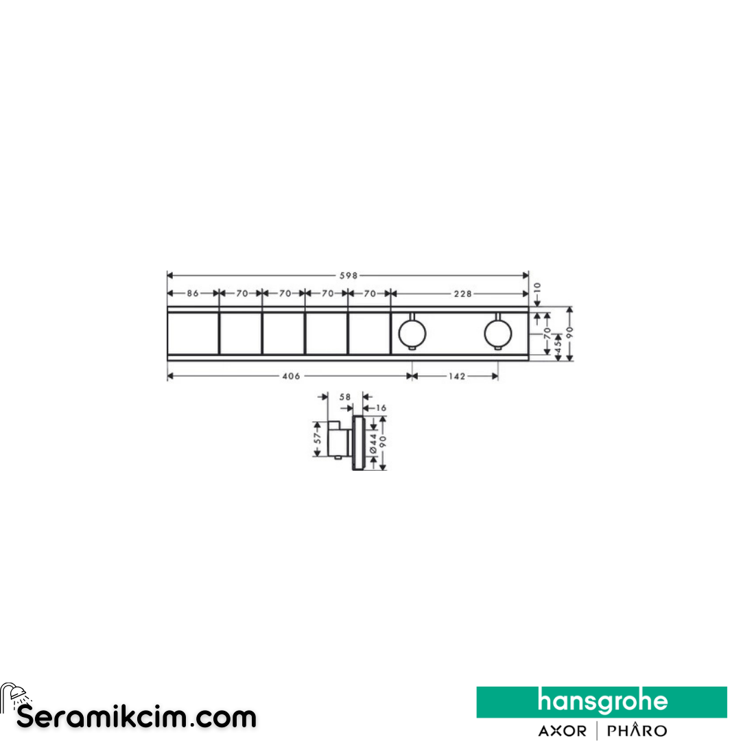 Hansgrohe Rainselect Ankastre Banyo Bataryası Termostatik 4 Çıkış Mat Bronz 15382140
