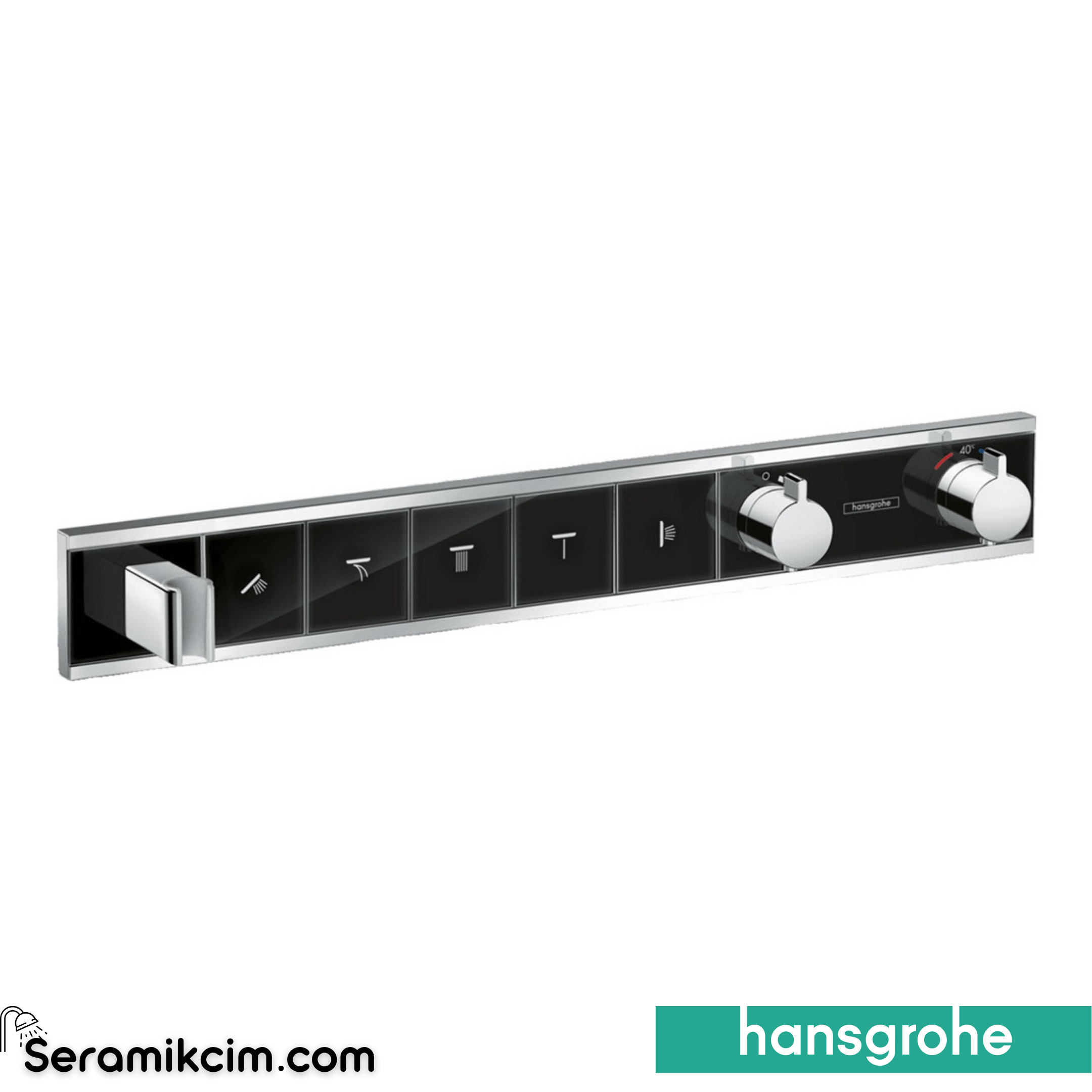 Hansgrohe Rainselect Dış Set Ankastre 5 Çıkış Siyah-Krom 15358600