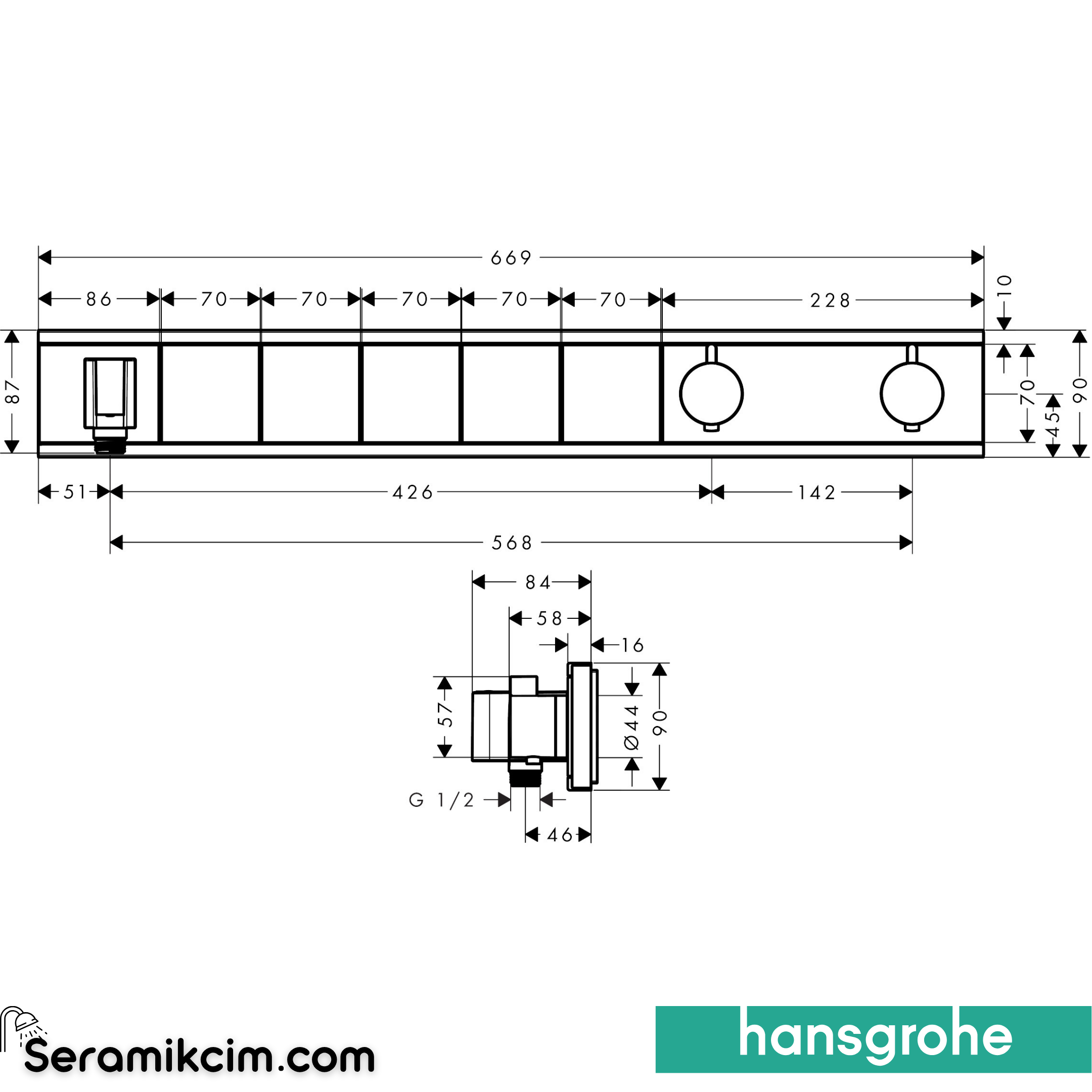Hansgrohe Rainselect Dış Set Ankastre 5 Çıkış İçin Krom 15358000