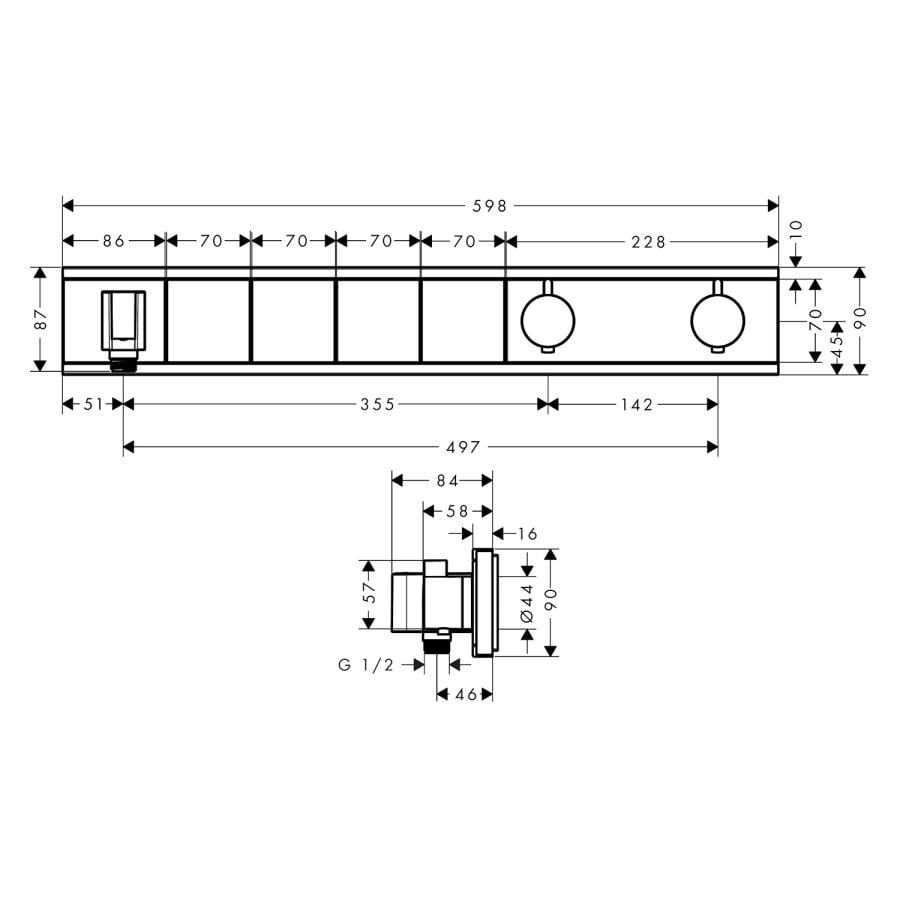 Hansgrohe Rainselect Dış Set Ankastre 4 Çıkış İçin Krom 15357000