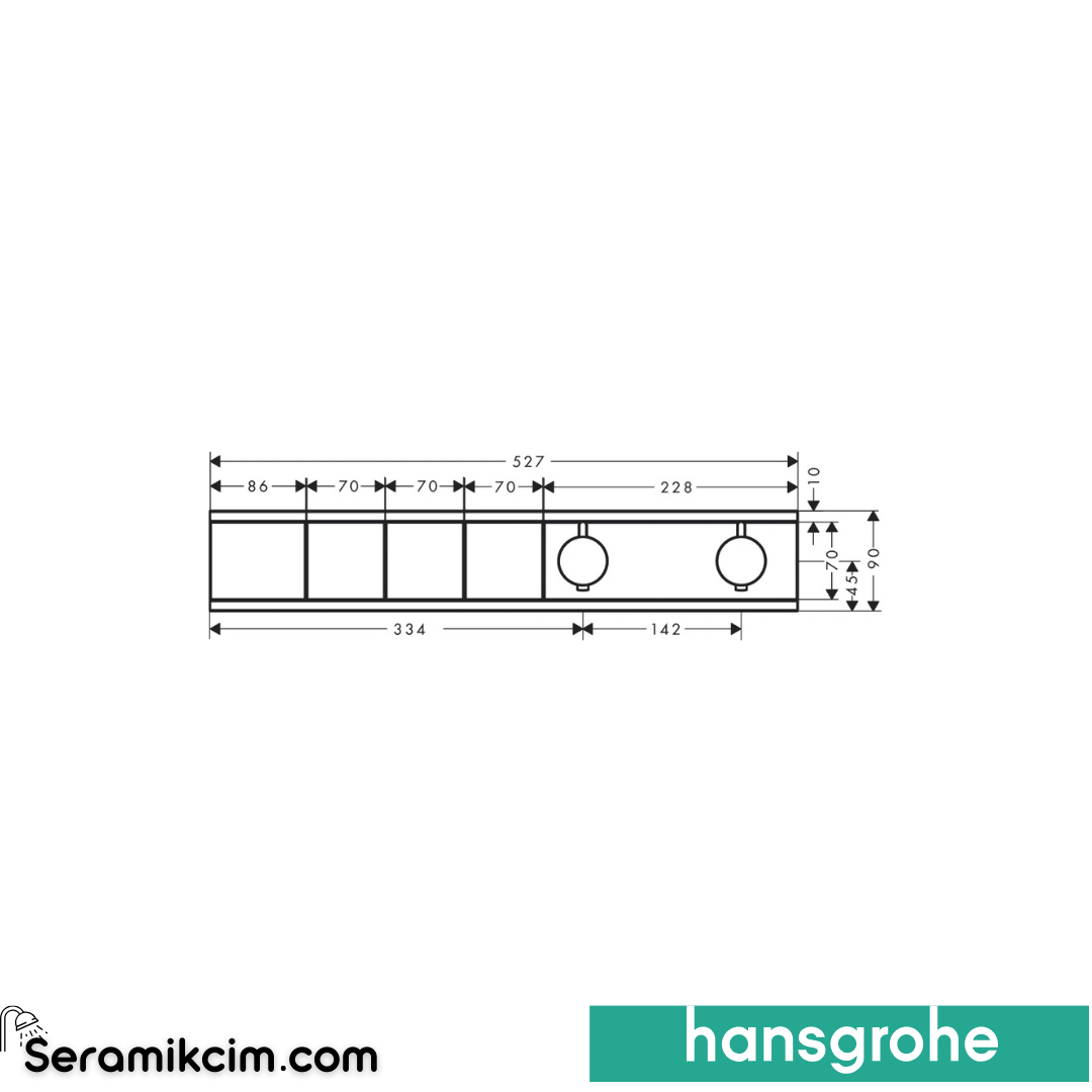 Hansgrohe Rainselect Termostat Ankastre Banyo Bataryası 3 Çıkış Mat Beyaz 15381700