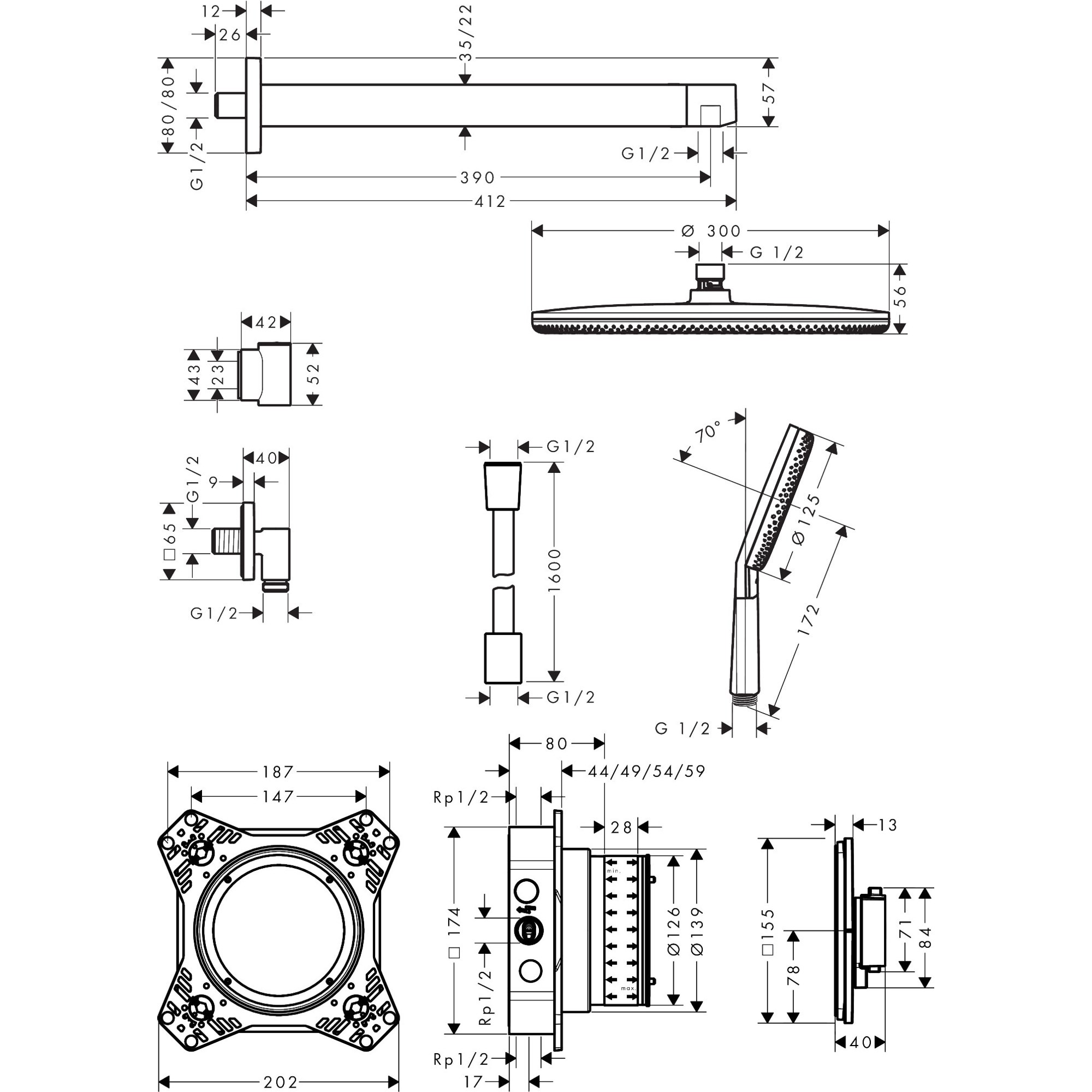 Hansgrohe Rd Alive S 300 3 Fonksiyonlu Thm Combi 900 Krom