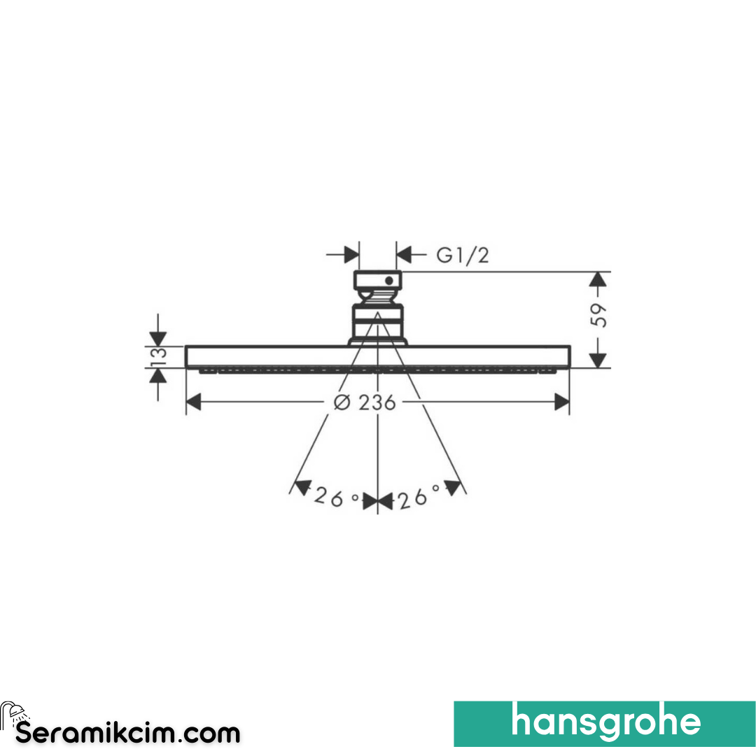Hansgrohe Rd S Tepe Duşu 240 1 Jet, P 27623000