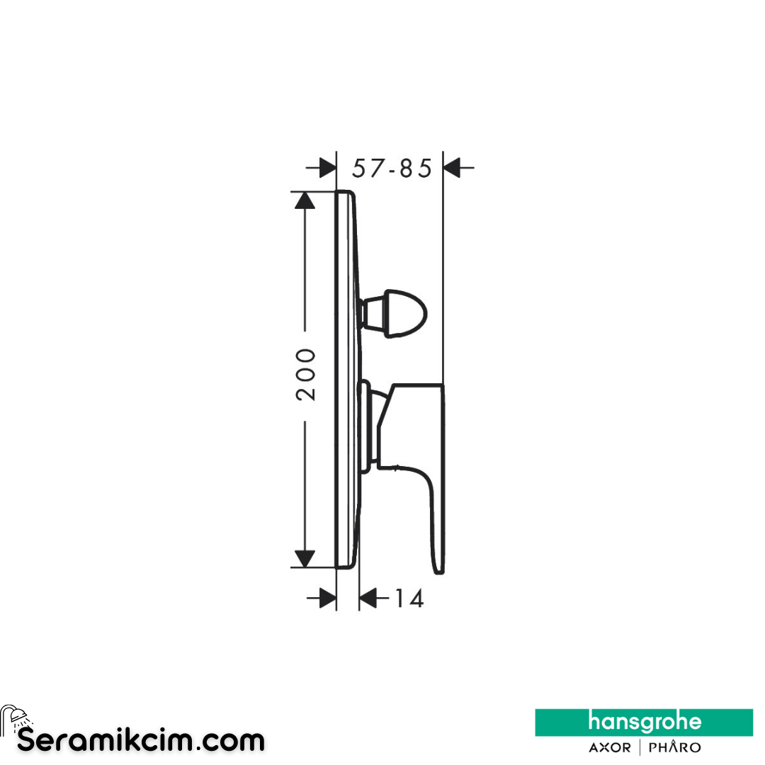 Hansgrohe Rebris E Ankastre Banyo Bataryası Krom 72459000