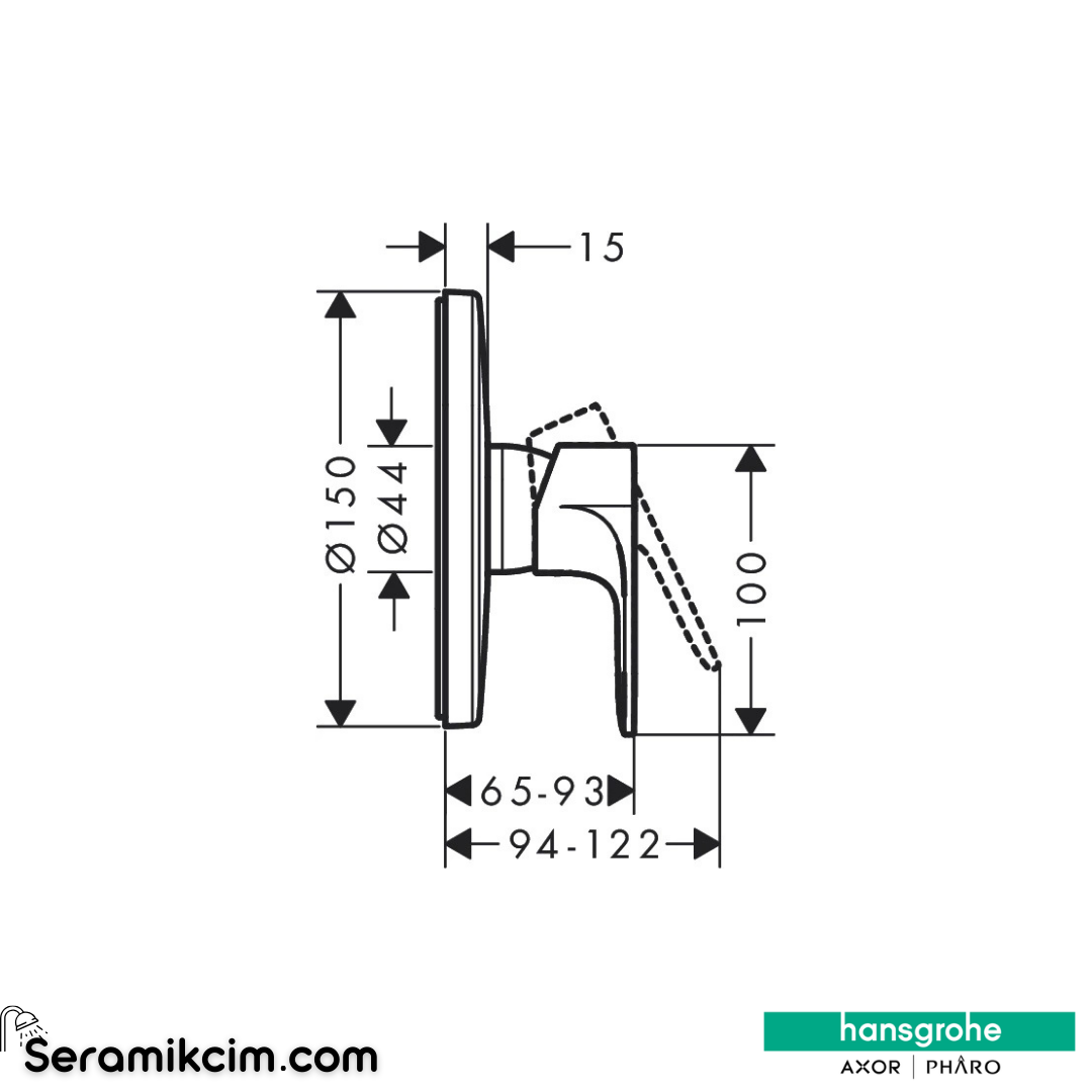 Hansgrohe Rebris E Ankastre Duş Bataryası Mat Siyah 72668670