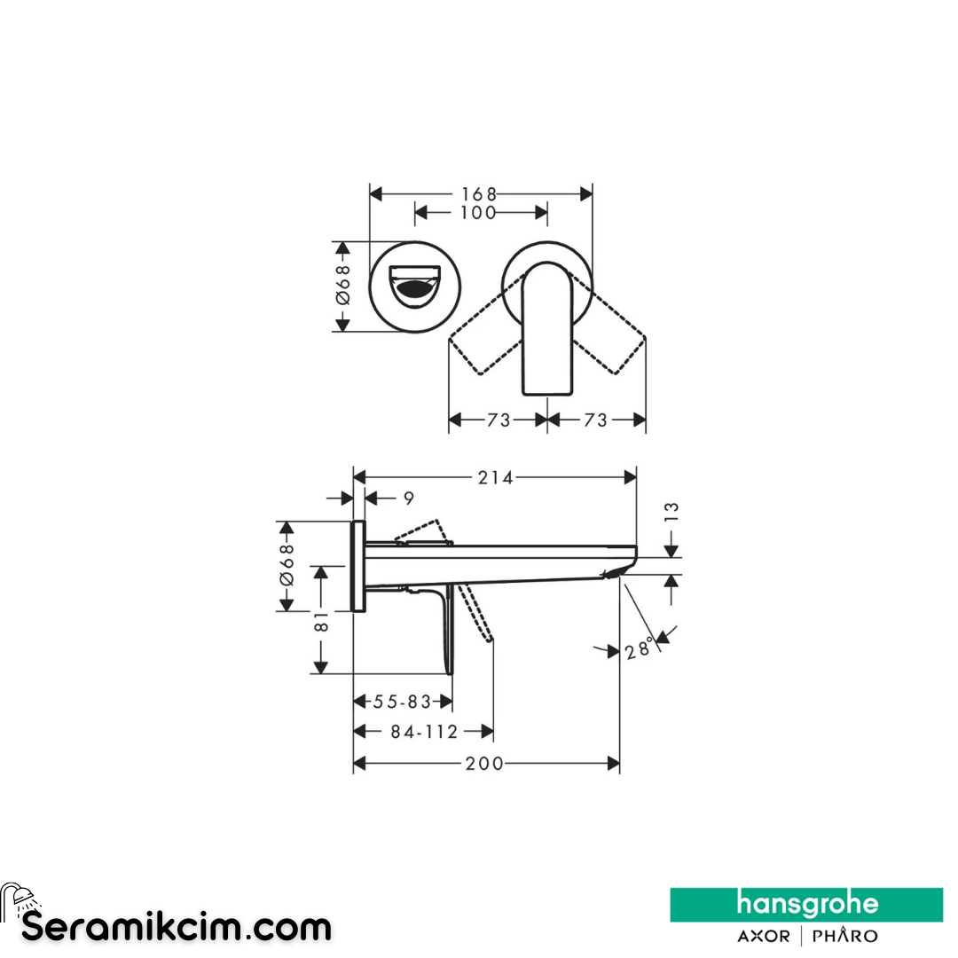 Hansgrohe Rebris E Ankastre Lavabo Bataryası 20,5 Cm Gaga İle Krom 72568000