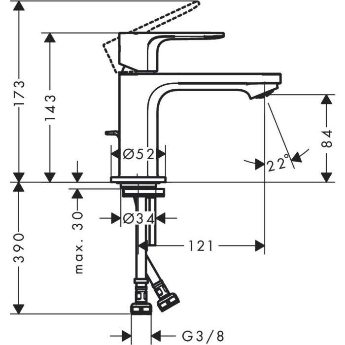 Hansgrohe Rebris E Eviye Bataryası E Tek Kollu Lavabo Bataryası 80 Kumandasız 72550000 - 72550000