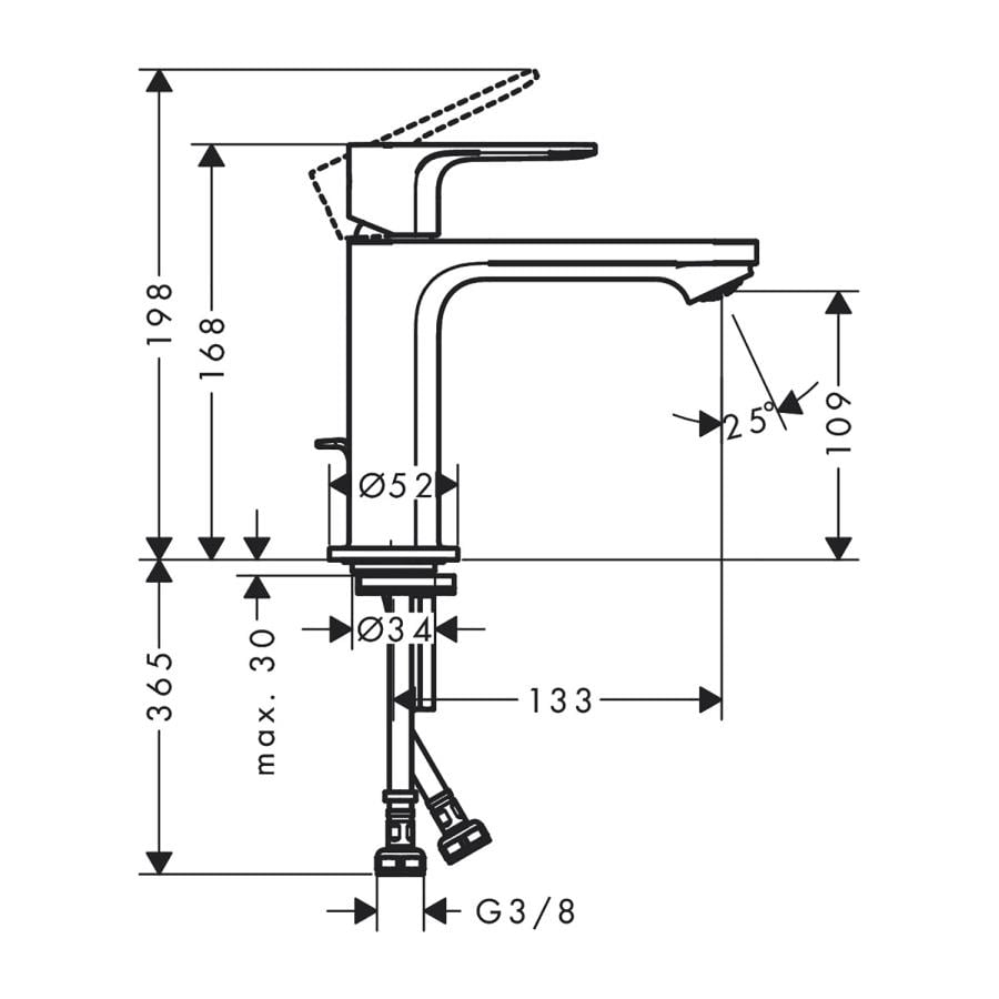 Hansgrohe Rebris E Eviye Bataryası E Tek Kollu Lavabo Bataryası 110 Coolstart Ecosmart Kumandalı Satin Siyah 72589670 - 72589670