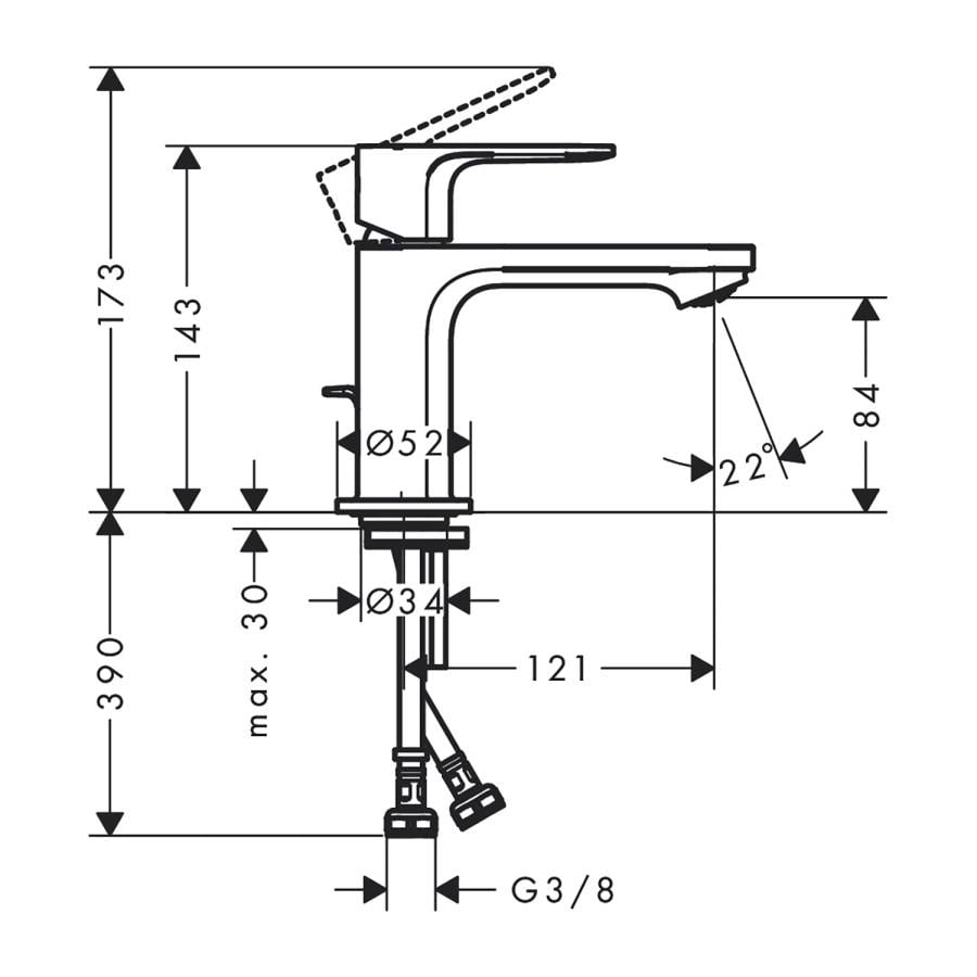 Hansgrohe Rebris E Eviye Bataryası E Tek Kollu Lavabo Bataryası 80 Coolstart Ecosmart Kumandalı Satin Siyah 72587670 - 72587670