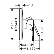 Hansgrohe Rebris E Eviye Bataryası S Tek Kollu Duş Bataryası (İbox İçin) 72667000 - 72667000