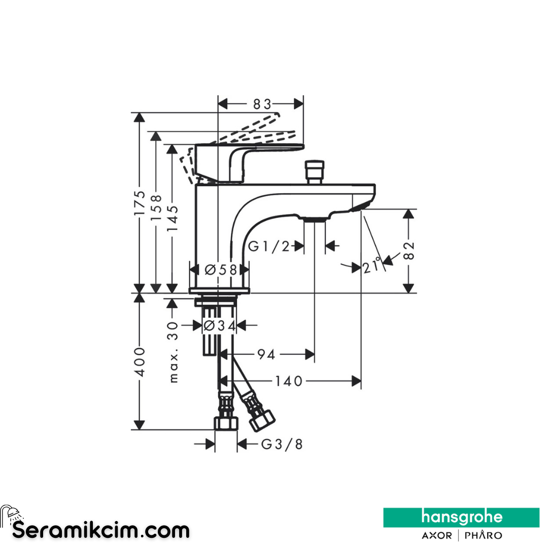 Hansgrohe Rebris E Lavabo Ve Duş Bataryası Krom 72437000