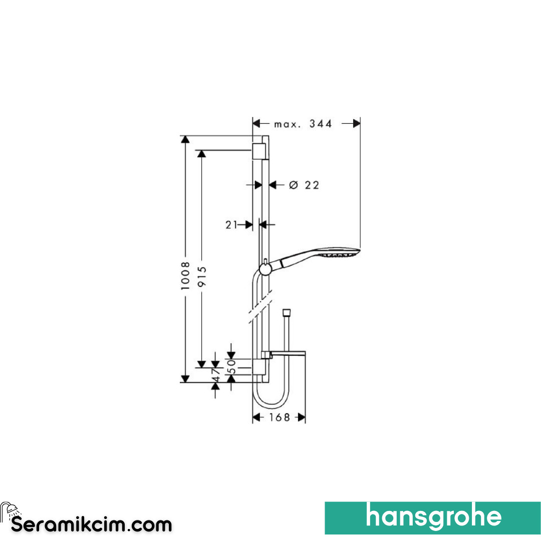 Hansgrohe Select E 150 Duşu Seti 0.90M Krom 27857000