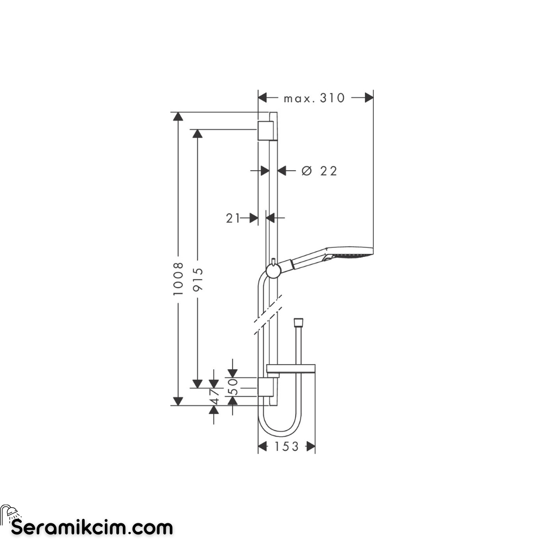 Hansgrohe Select S 120 Duşu Seti 0.9 Krom 26631000