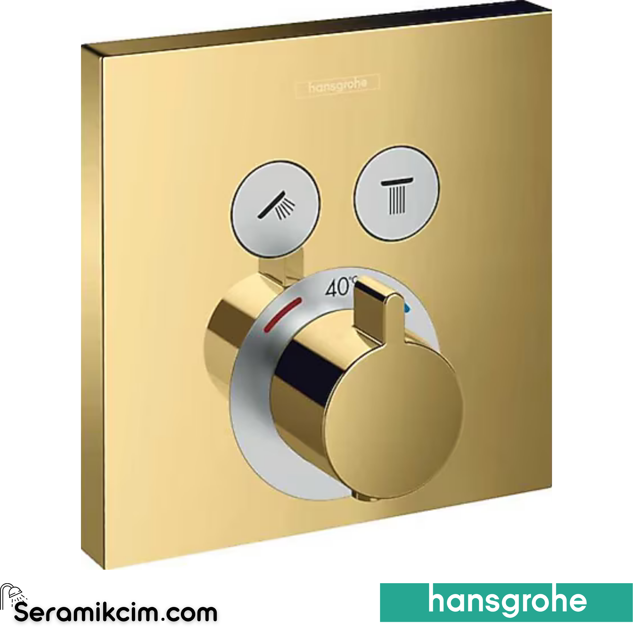 Hansgrohe Showerselect 2 Çıkış Termostatik Ankastre Eviye Bataryası Parlak Altın 15763990