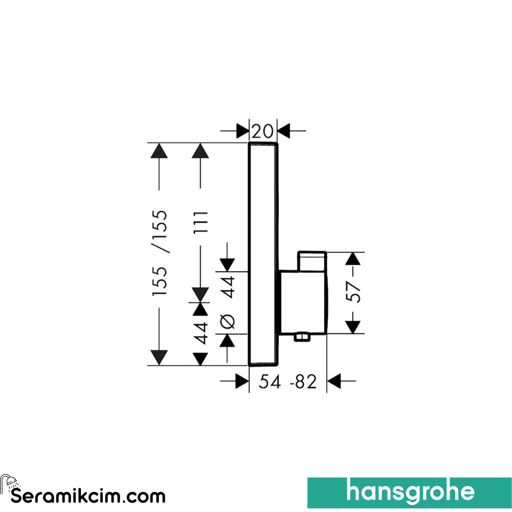 Hansgrohe Showerselect 2 Çıkış Termostatik Ankastre Eviye Bataryası Krom 15763000