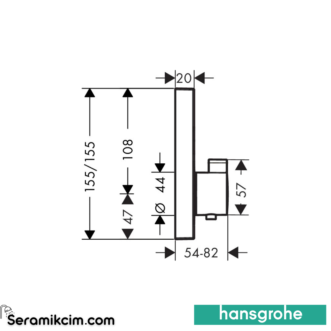 Hansgrohe Showerselect 2 Çıkış Termostatik Ankastre Banyo Bataryası Mat Siyah 15763670