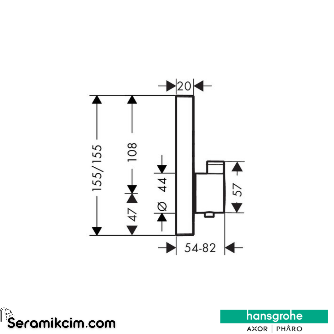 Hansgrohe Showerselect Ankastre Banyo Bataryası 2 Çıkış Termostatik Mat Siyah-Krom 15763340