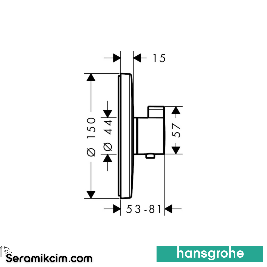 Hansgrohe Showerselect Ankastre Banyo Bataryası Termostatik Krom 15762000