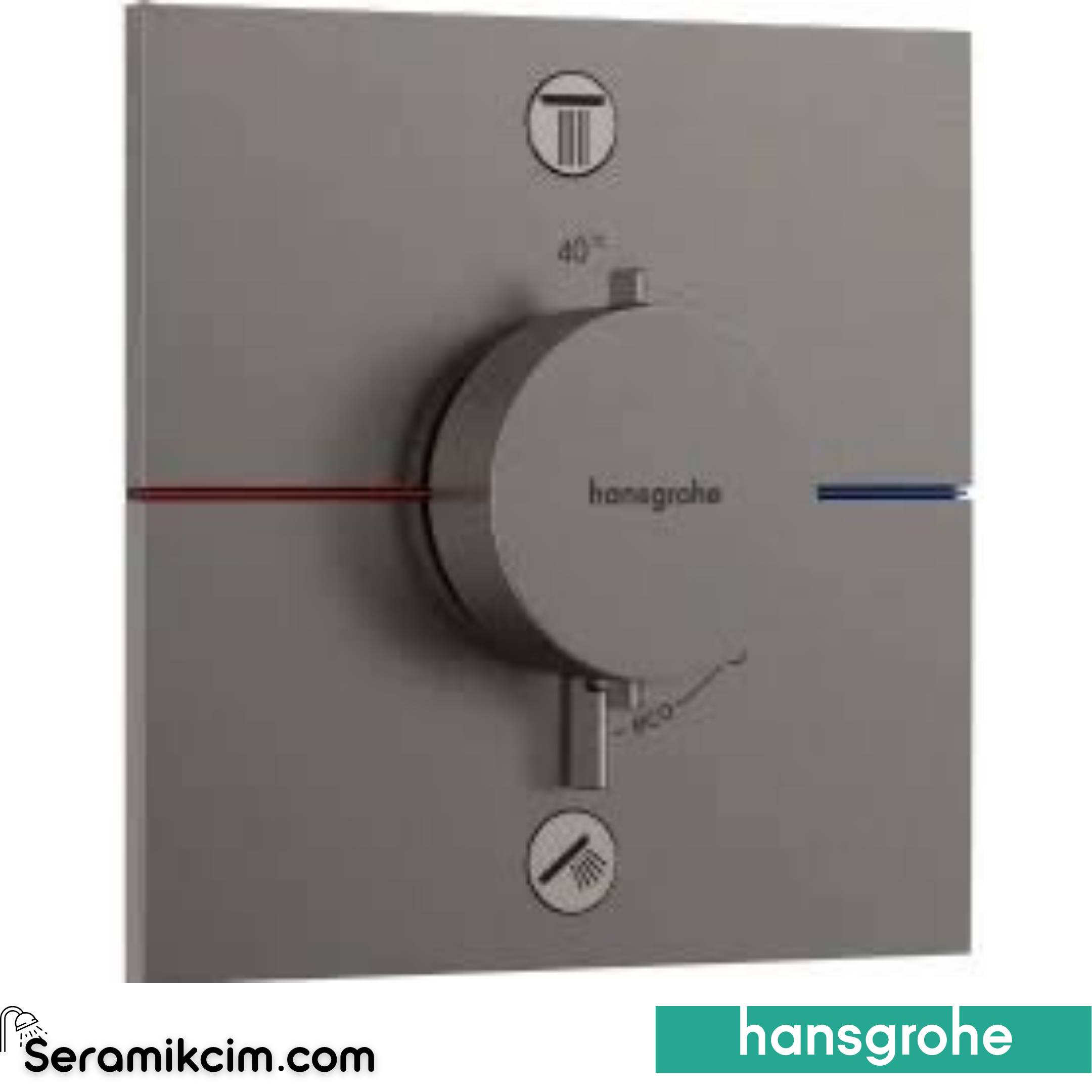 Hansgrohe Showerselect Comfort E Ankastre Banyo Bataryası Termostatik 2 Çıkış Mat Siyah-Krom 15572340