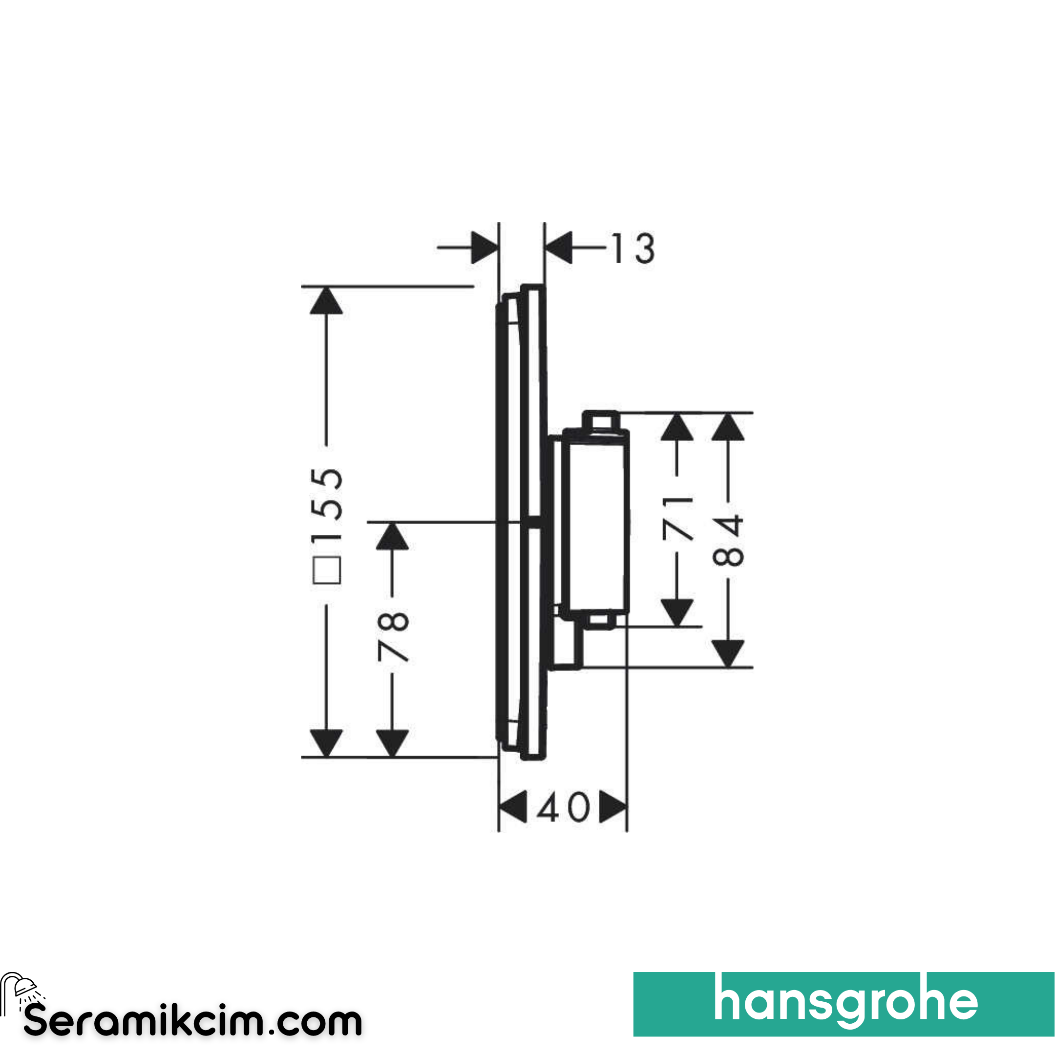 Hansgrohe Showerselect Comfort E Ankastre Banyo Bataryası Termostatik 1 Çıkış Mat Beyaz 15571700