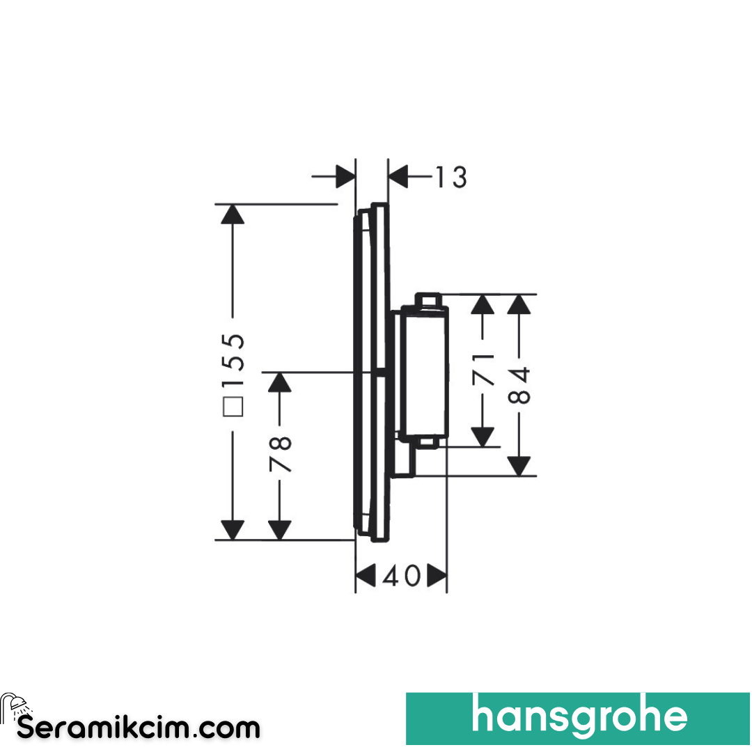 Hansgrohe Showerselect Comfort E Termostat Ankastre 1 Çıkış Krom 15571000
