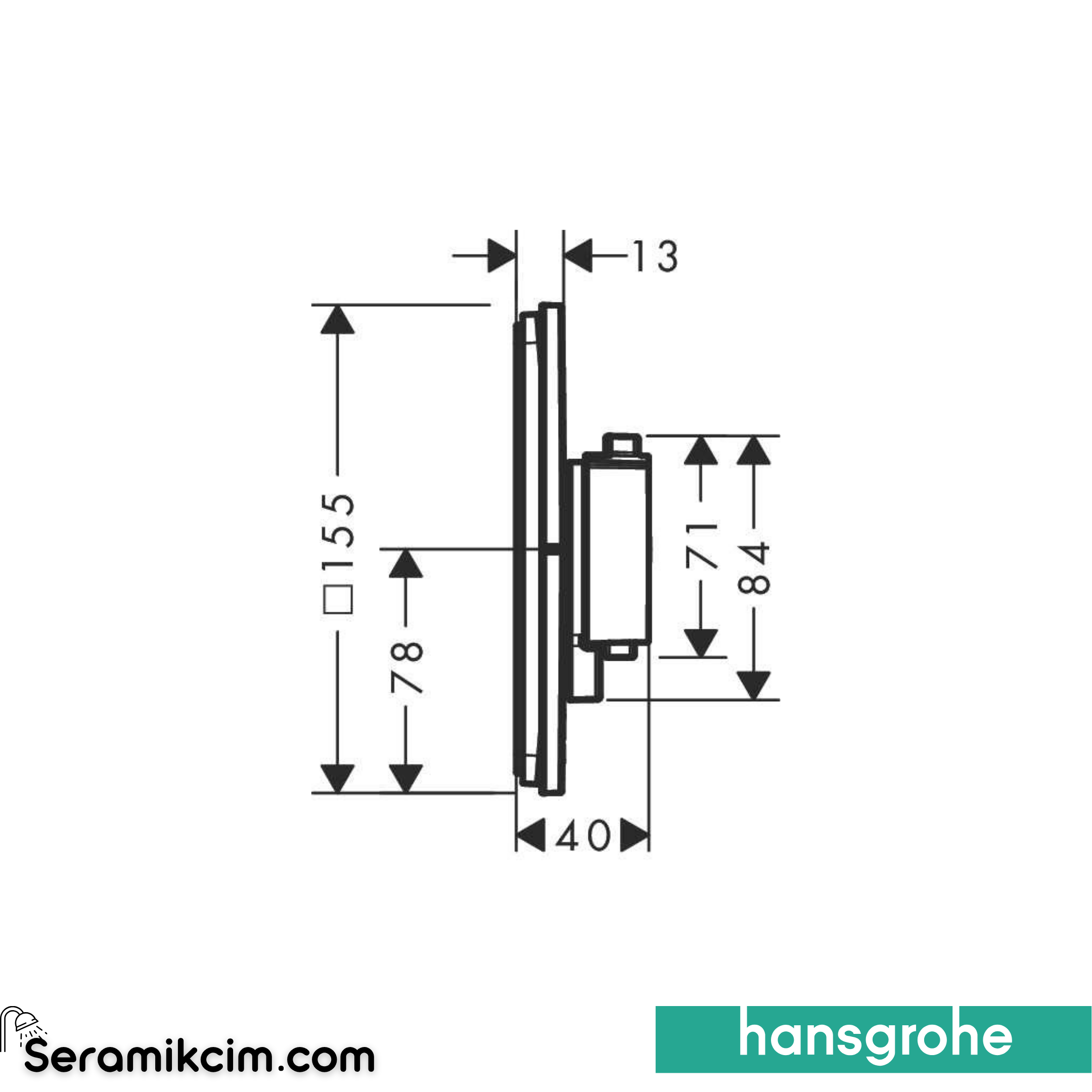 Hansgrohe Showerselect Comfort Q Ankastre Banyo Bataryası Termostatik 1 Çıkış Ve İlave Çıkış 15589000