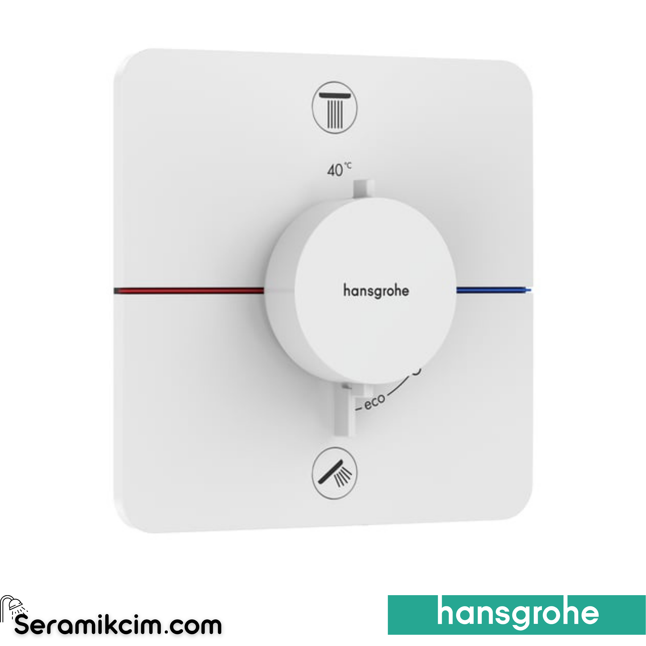 Hansgrohe Showerselect Comfort Q Ankastre Banyo Bataryası Termostatik 2 Çıkış Mat Beyaz 15586700