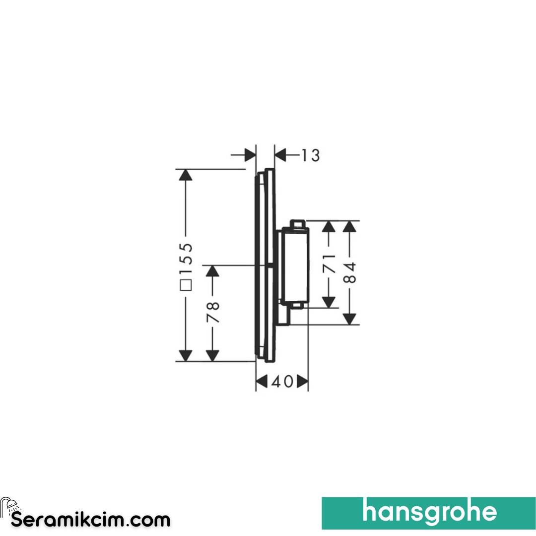 Hansgrohe Showerselect Comfort Q Termostat Ankastre 2 Çıkış Mat Siyah 15583670