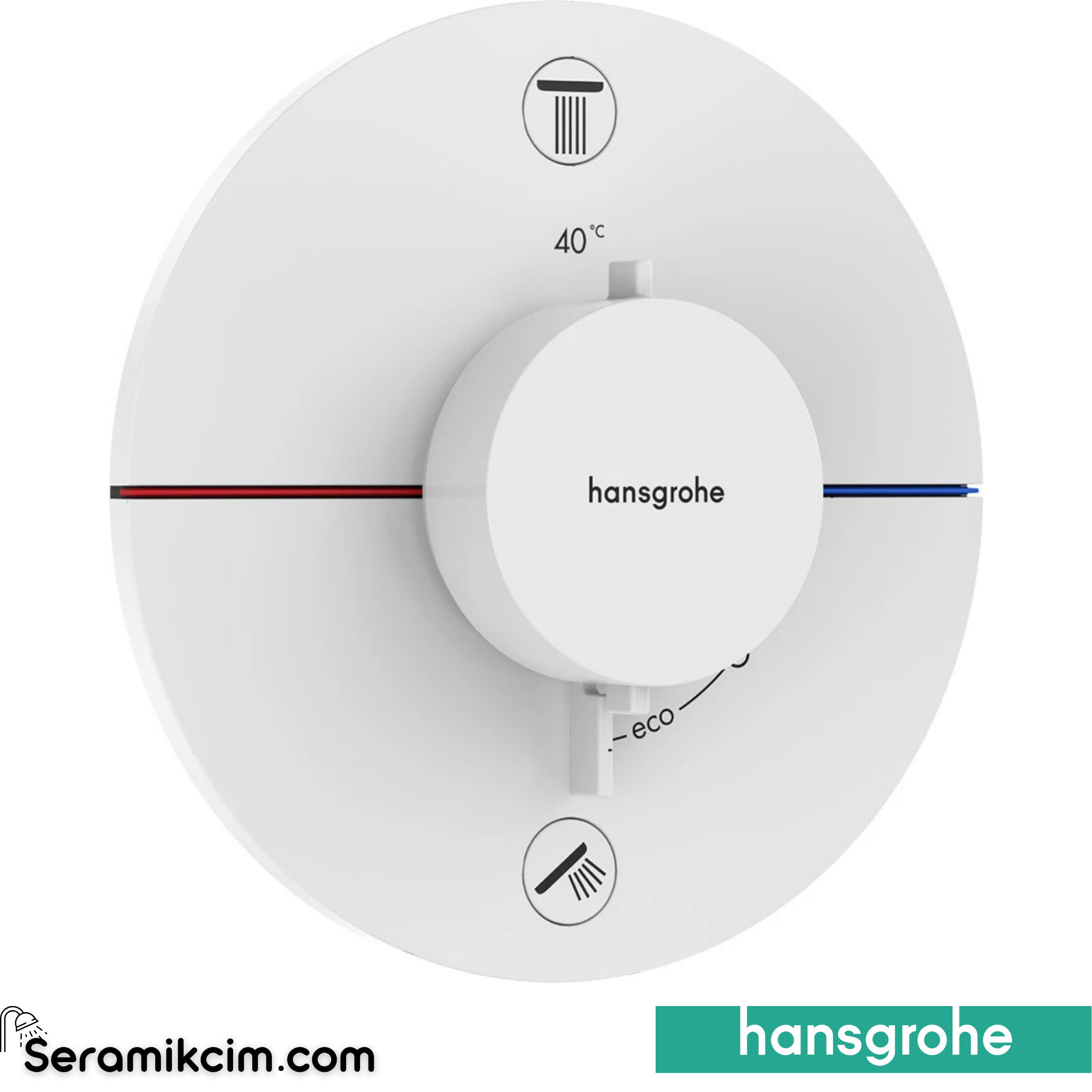 Hansgrohe Showerselect Comfort S Ankastre Banyo Bataryası Termostatik 2 Çıkış Mat Beyaz 15556700