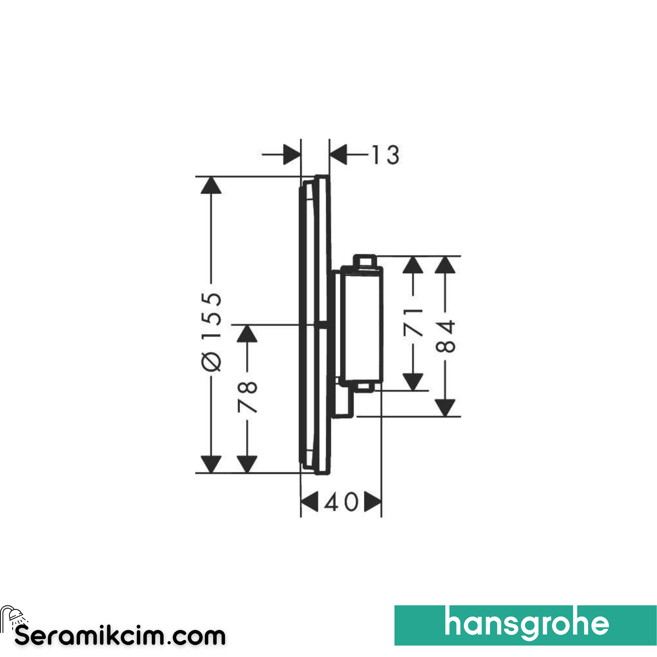Hansgrohe Showerselect Comfort S Termostat Ankastre 2 Çıkış Mat Bronz 15554140