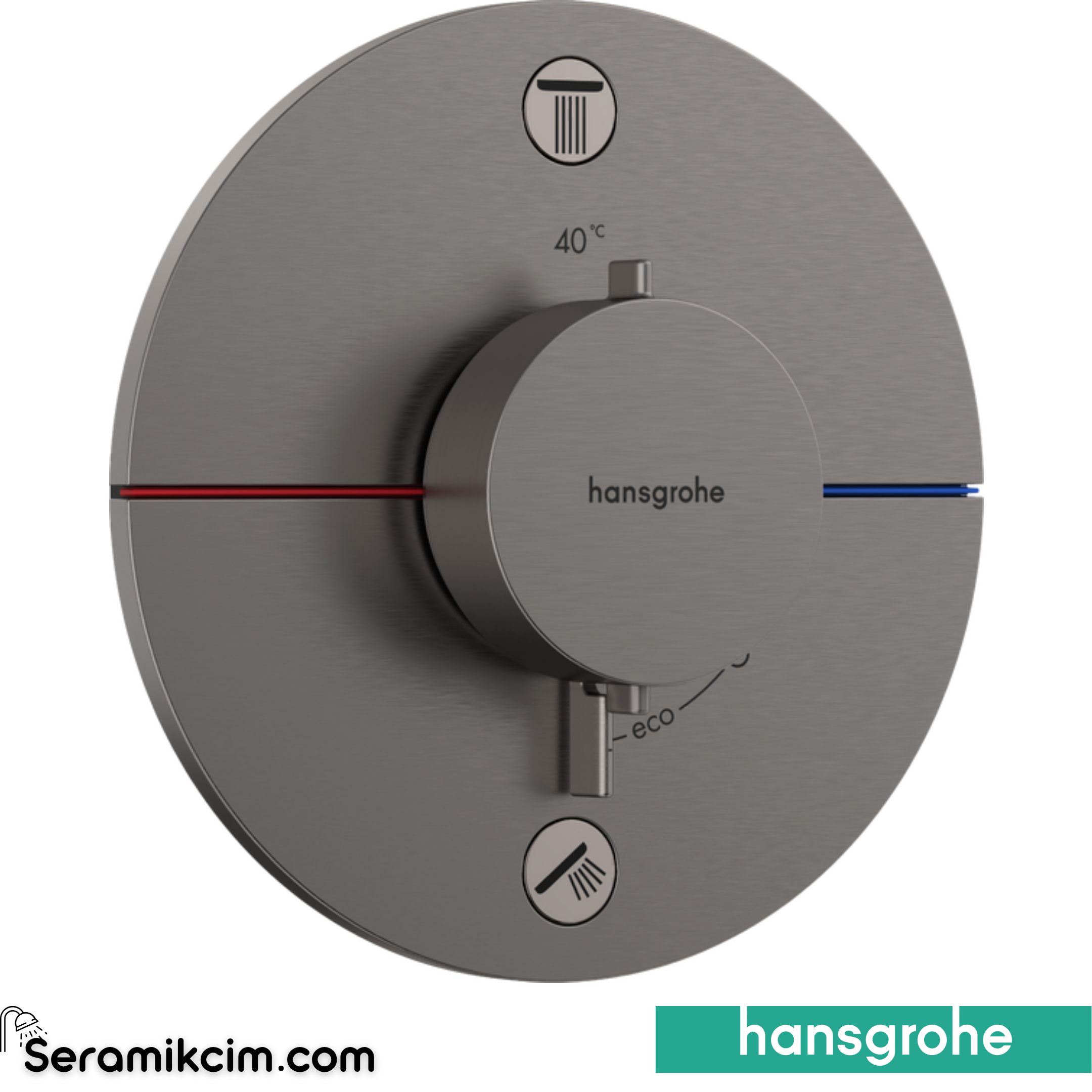 Hansgrohe Showerselect Comfort S Termostat Ankastre 2 Çıkış Mat Siyah Krom 15554340