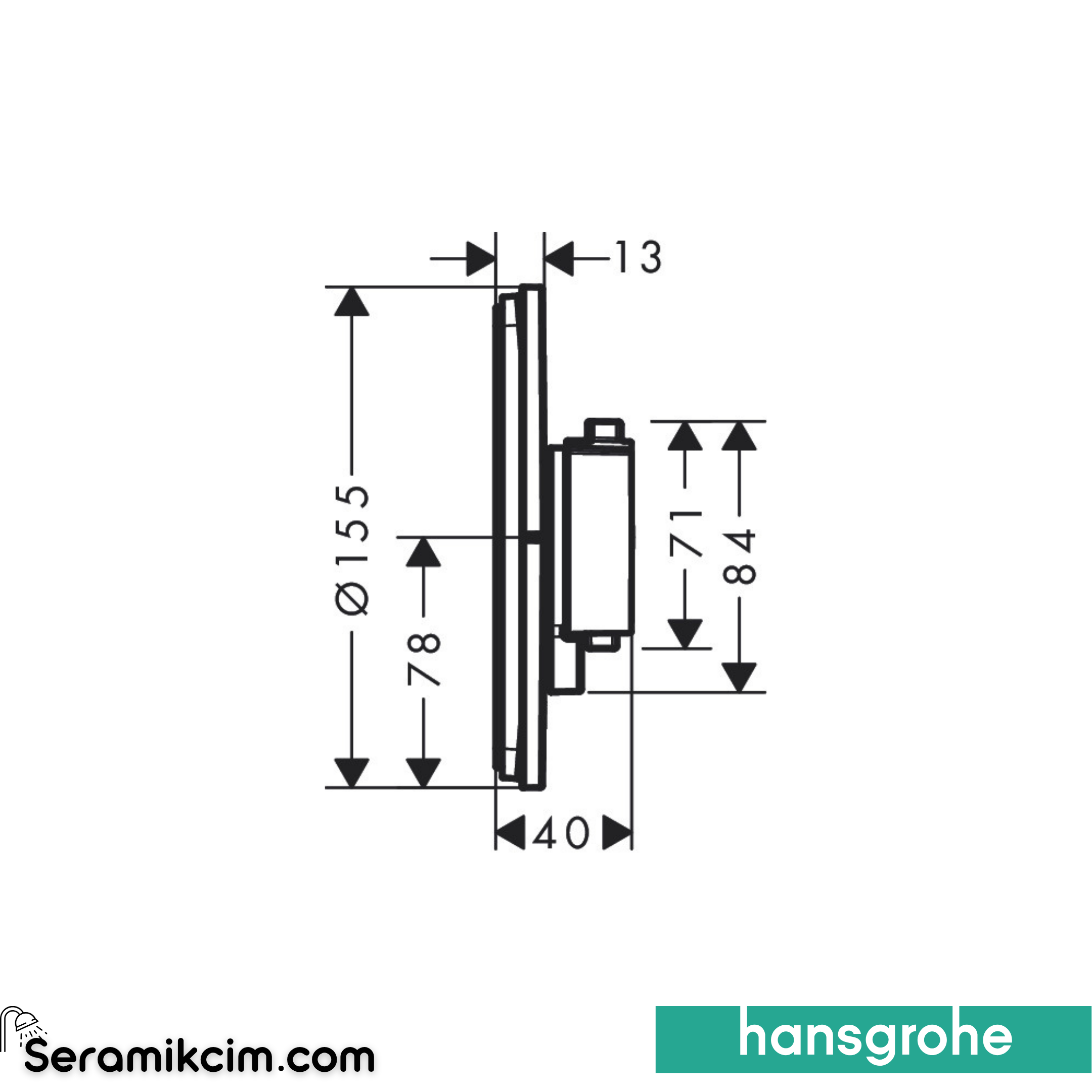 Hansgrohe Showerselect Comfort S Termostat Ankastre 1 Çıkış Mat Beyaz 15553700