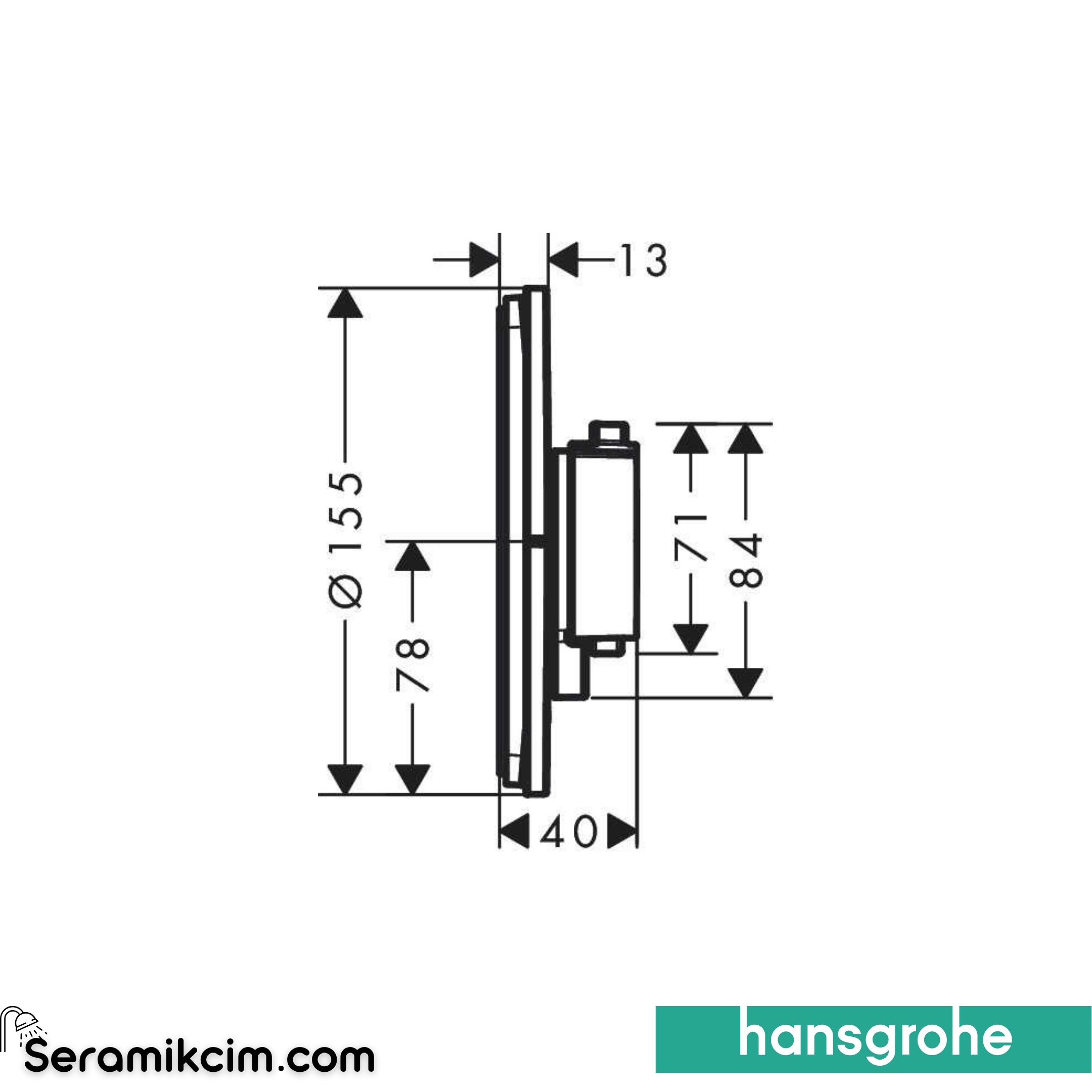 Hansgrohe ShowerSelect Comfort S Termostatik Ankastre Banyo Bataryası İlave 1 Çıkış Mat Bronz 15562140
