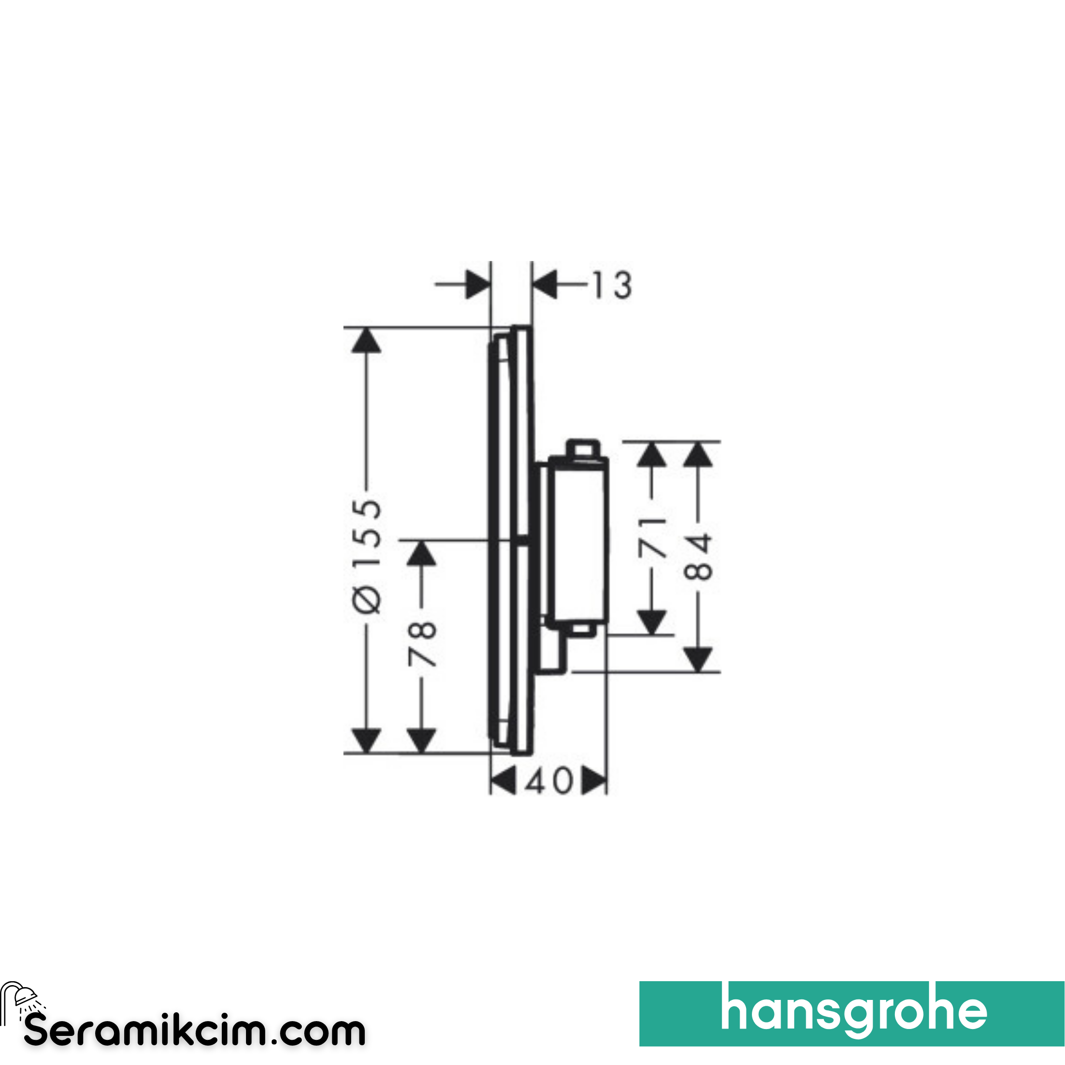 Hansgrohe ShowerSelect Comfort S Termostatik Ankastre Banyo Bataryası Krom 15559000