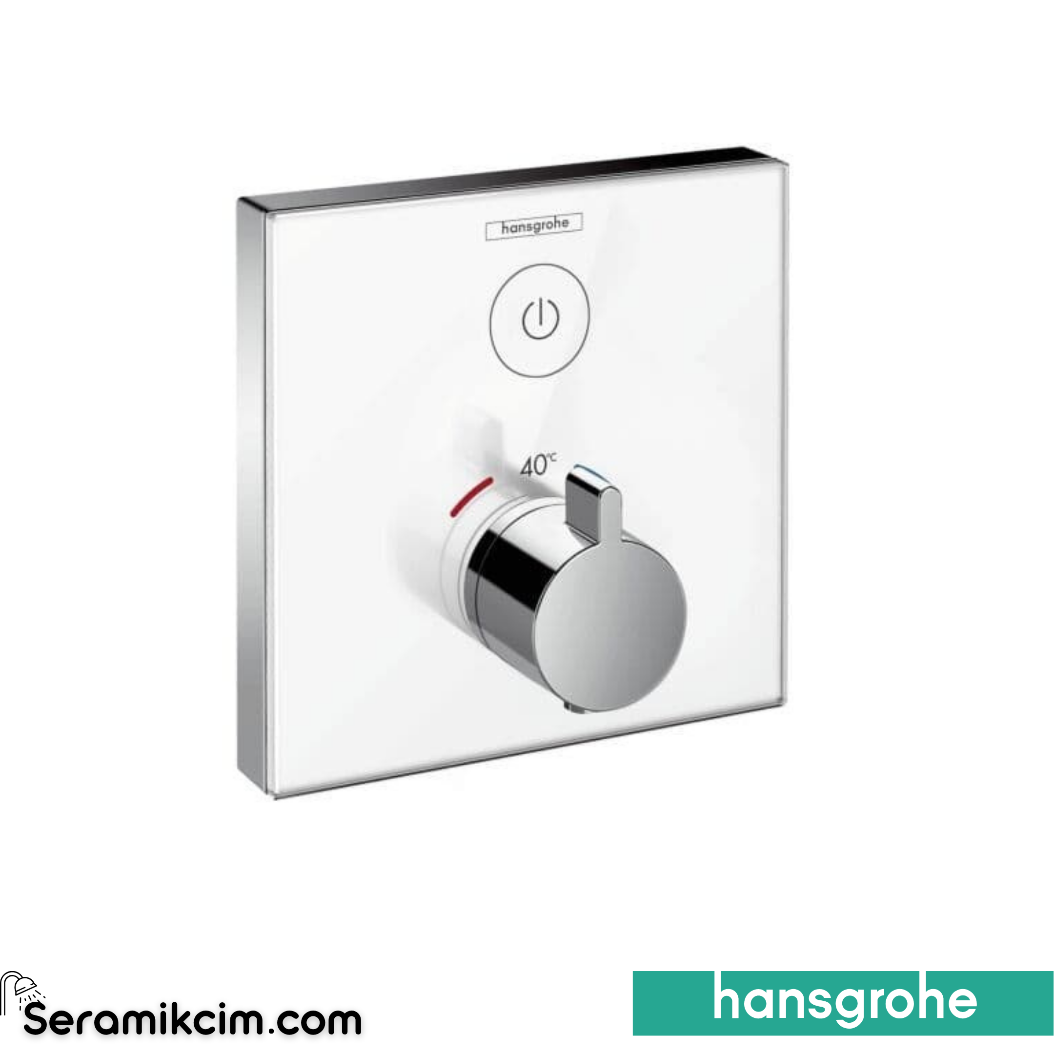 Hansgrohe Showerselect Glass Termostatik Banyo Bataryası 1 Çıkış Beyaz 15737400