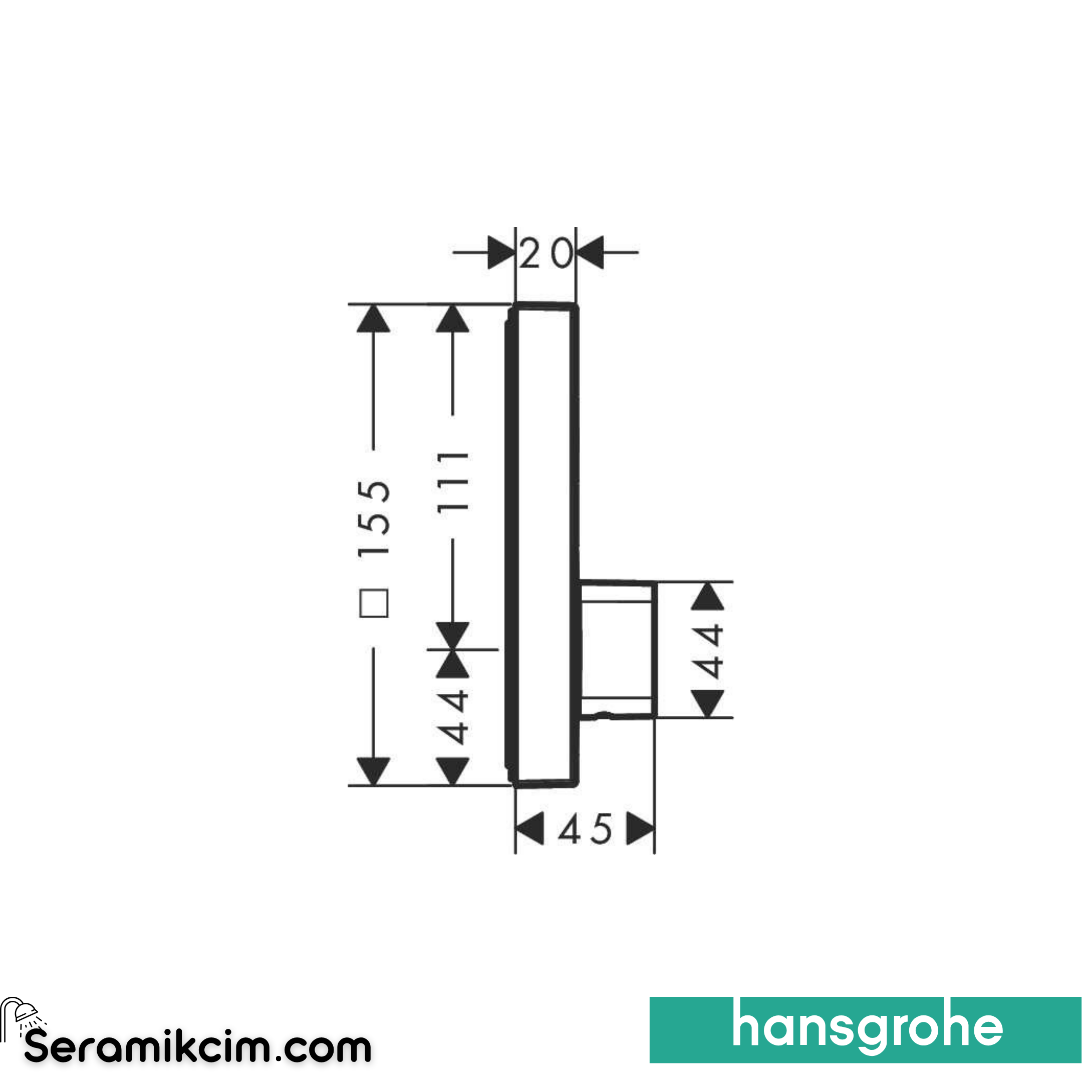 Hansgrohe Showerselect Mix Bataryası Ankastre Tek Çıkış Krom 15767000