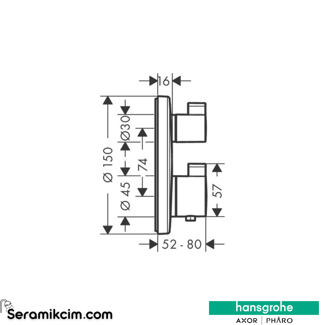 Hansgrohe Showerselect S Ankastre Banyo Bataryası 2 Çıkış Mat Bronz 15743140