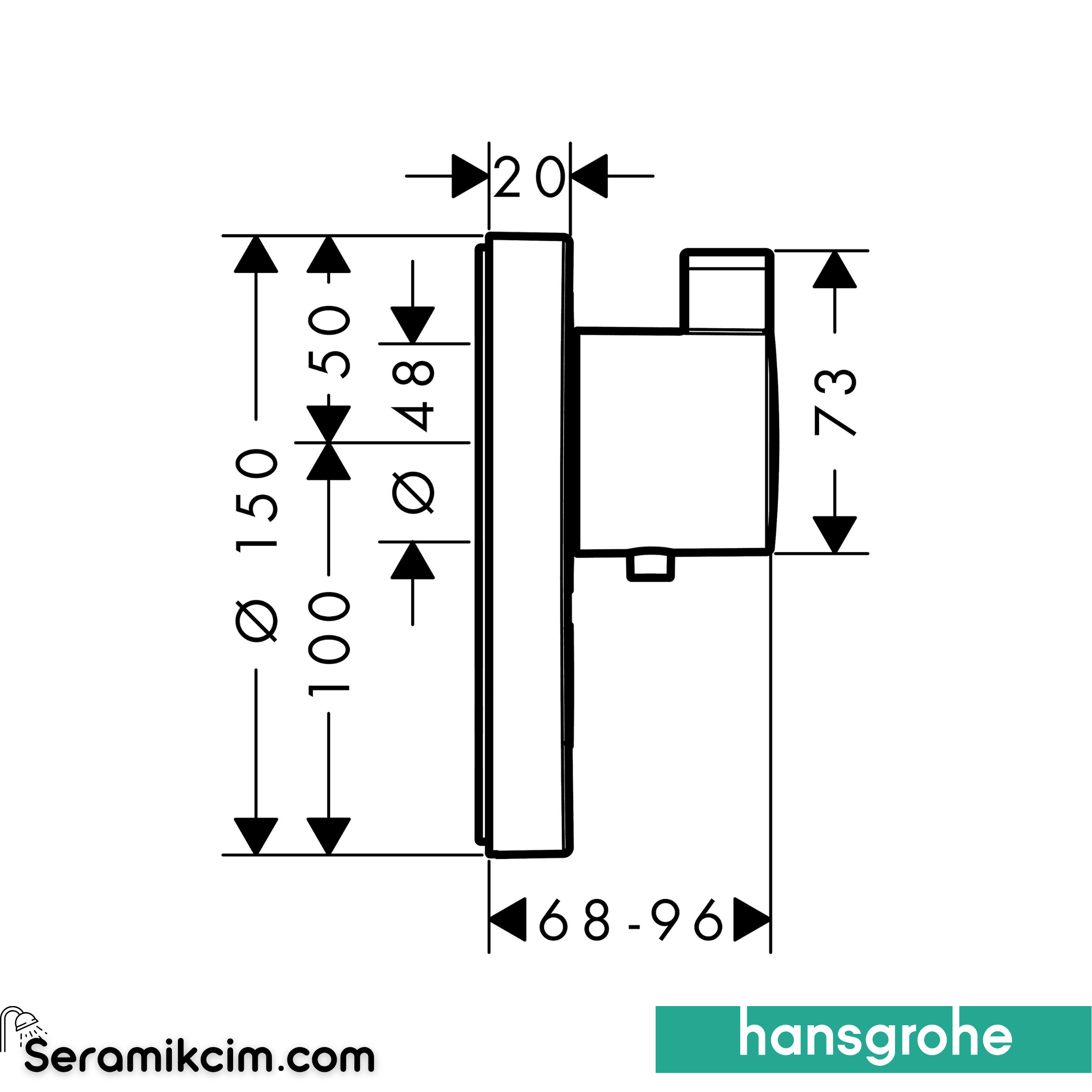 Hansgrohe Showerselect S Max Termostatik İlave 1 Çıkış Krom 15742000
