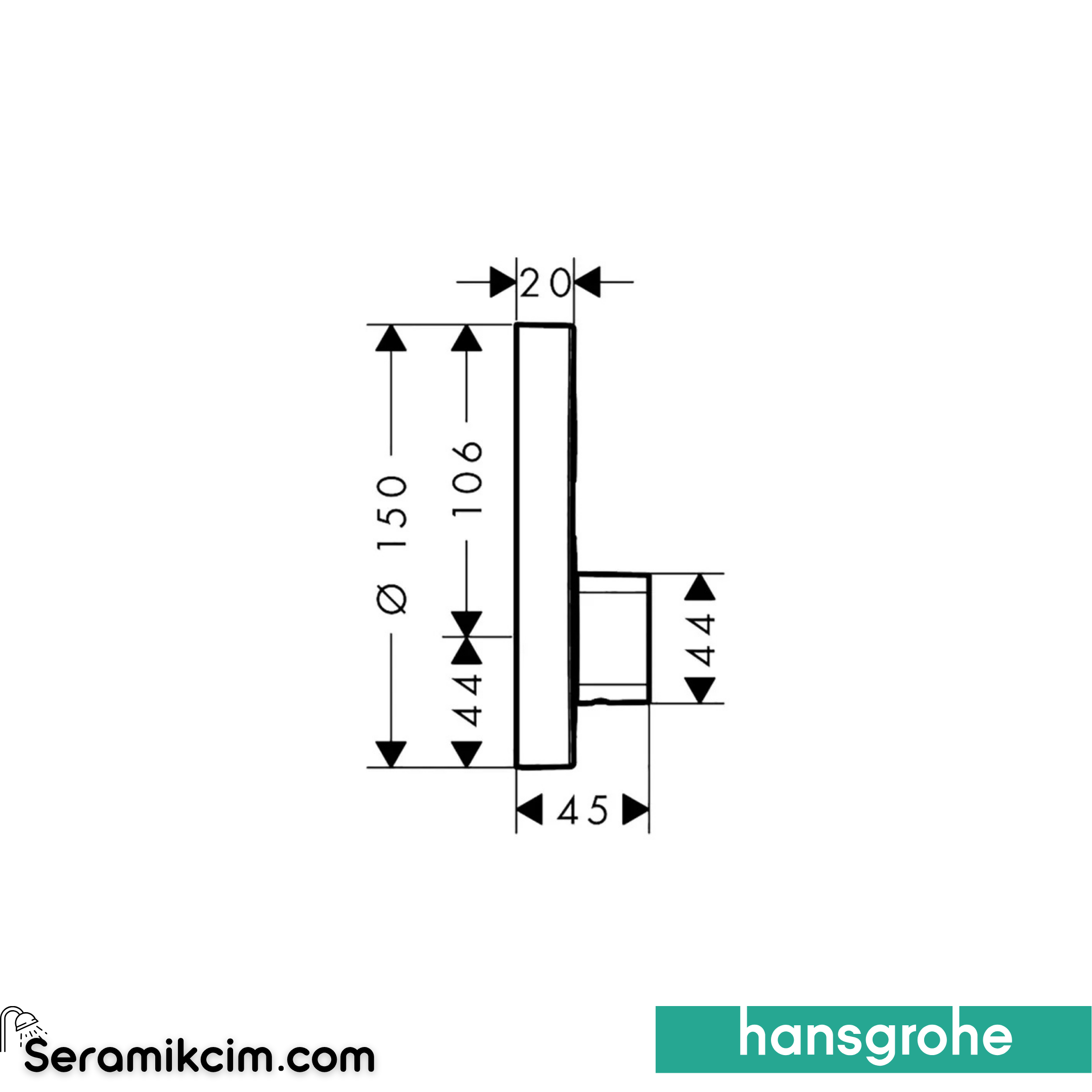 Hansgrohe Showerselect S Mix Bataryası 1 Çıkışlı Yuvarlak Krom 15747000