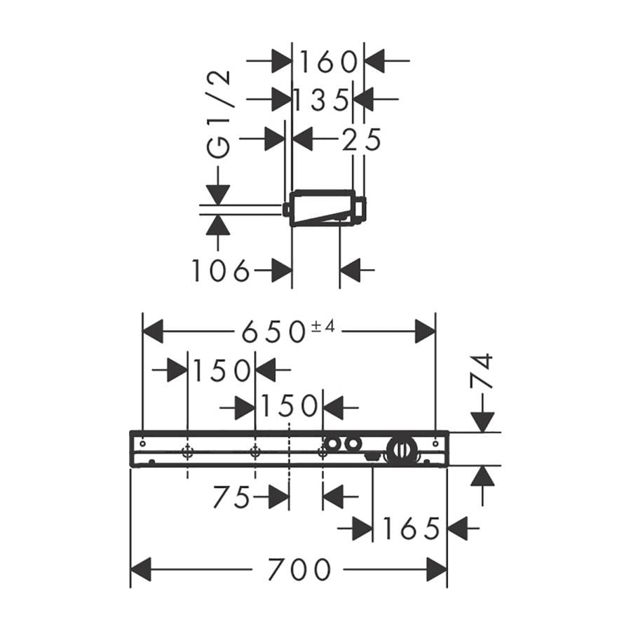 HansGrohe Showertablet Select 700 Termostat Aplike, 2 Çıkış Krom 13184000