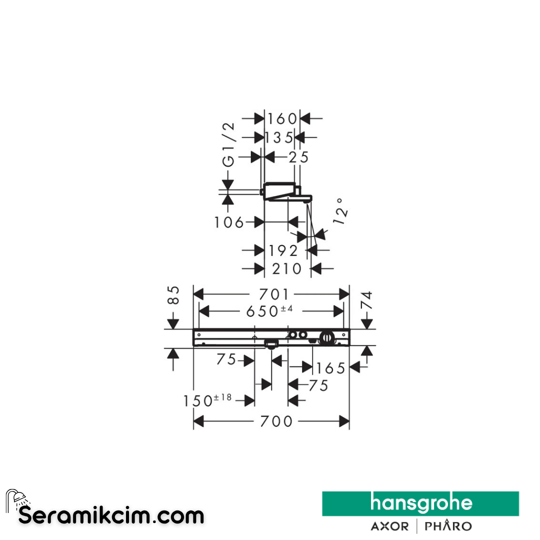 Hansgrohe Showertablet Select 700 Termostatik Banyo Bataryası Aplike 13183000