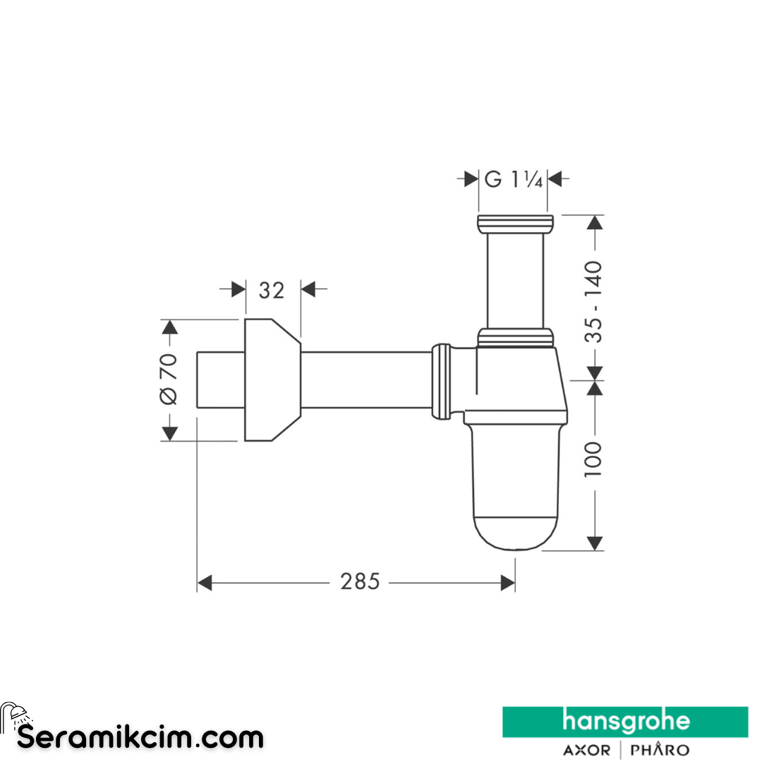 Hansgrohe Sifon Krom 52010000