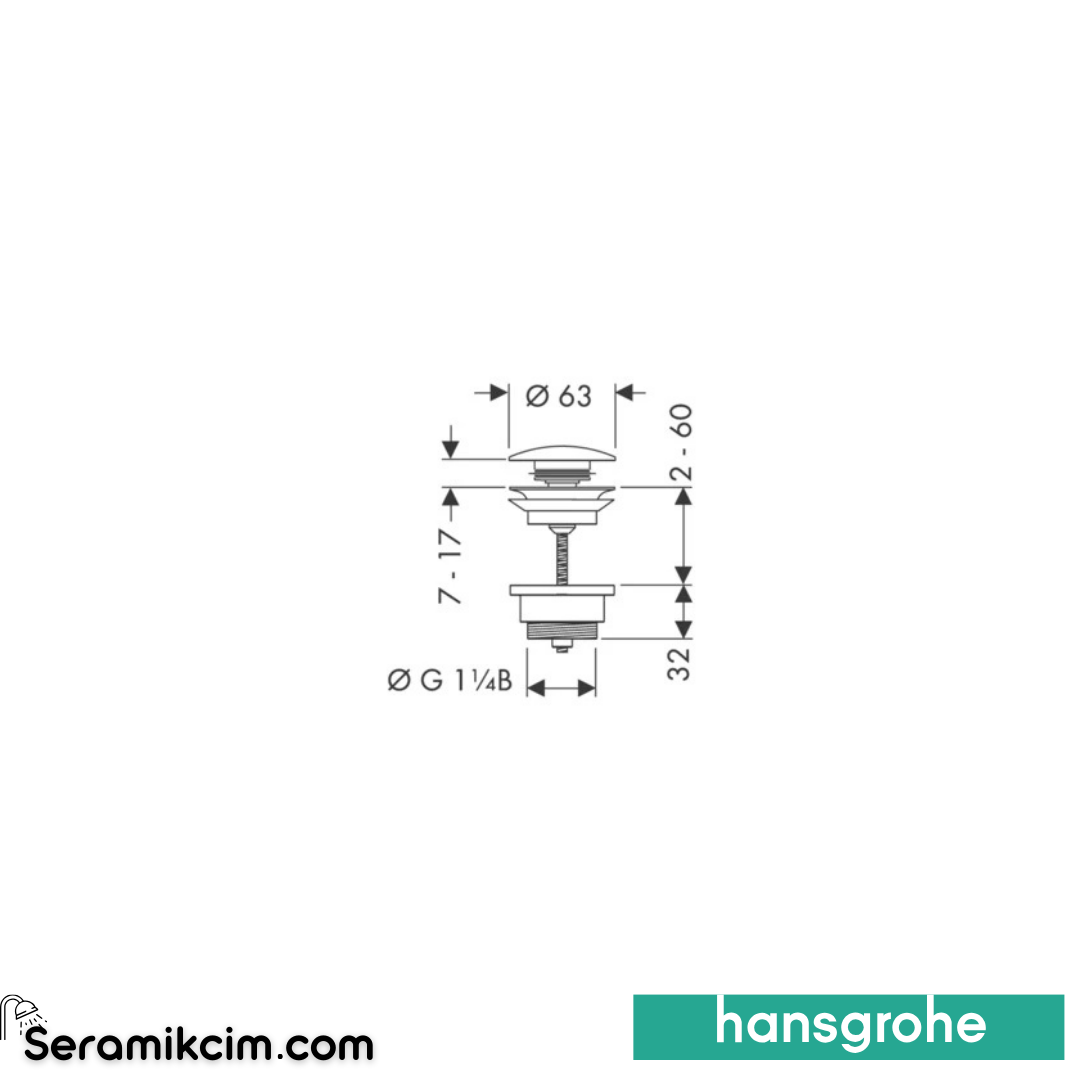 Hansgrohe Süzgeç Takımı - Basmalı Lavabo Tapası Mat Bronz 50100140