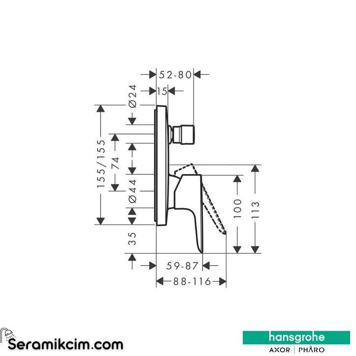 Hansgrohe Talis E Ankastre Banyo Bataryası Set Mat Siyah-Krom